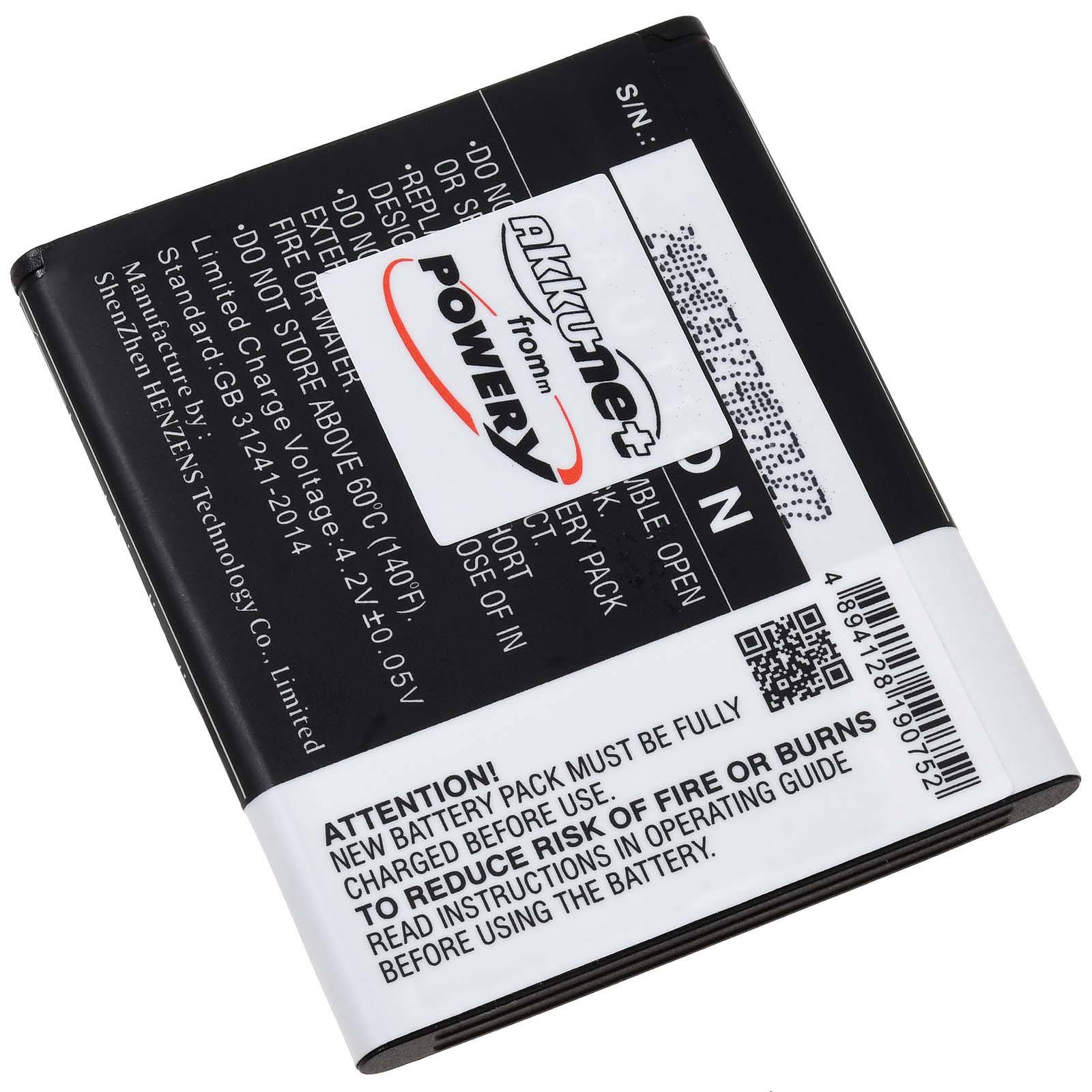 Powery Akku für Panasonic KX-TU150 KX-TU155 KX-TU160 Handy, 3,7V, Li-Ion