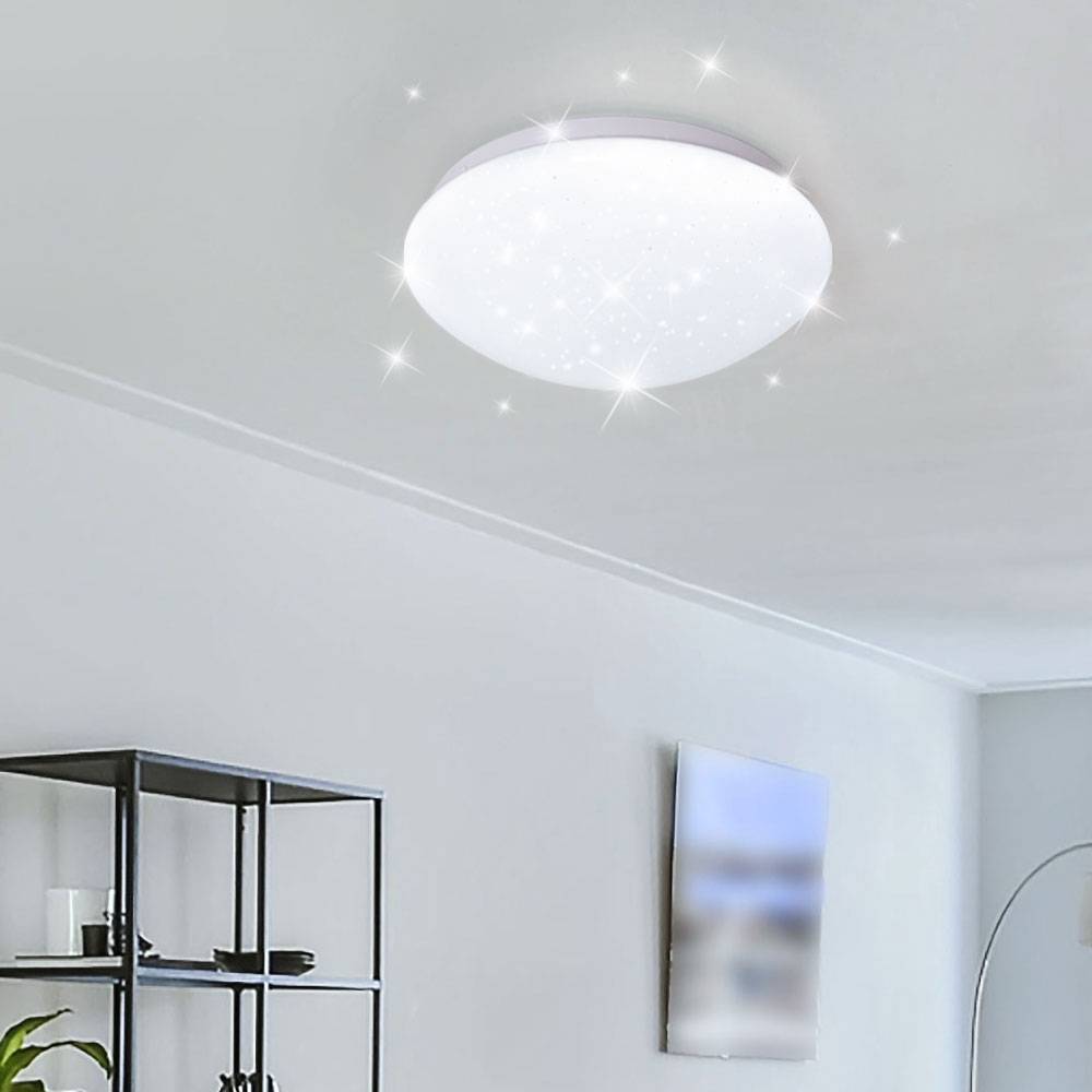 Deckenleuchte Sternenhimmel LED Küchenlampe Deckenlampe Schlafzimmerleuchte Wohnzimmerlampe, Metall weiß, 8W 560lm 6400K kaltweiß, DxH 21,5 x 7,8