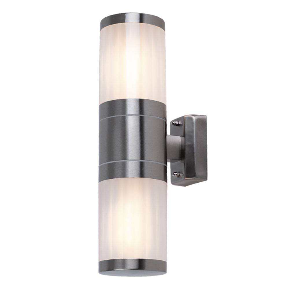 Wand Strahler Edelstahl Leuchte Garten Beleuchtung Außen UP DOWN Lampe weiß im Set inkl. LED Leuchtmittel