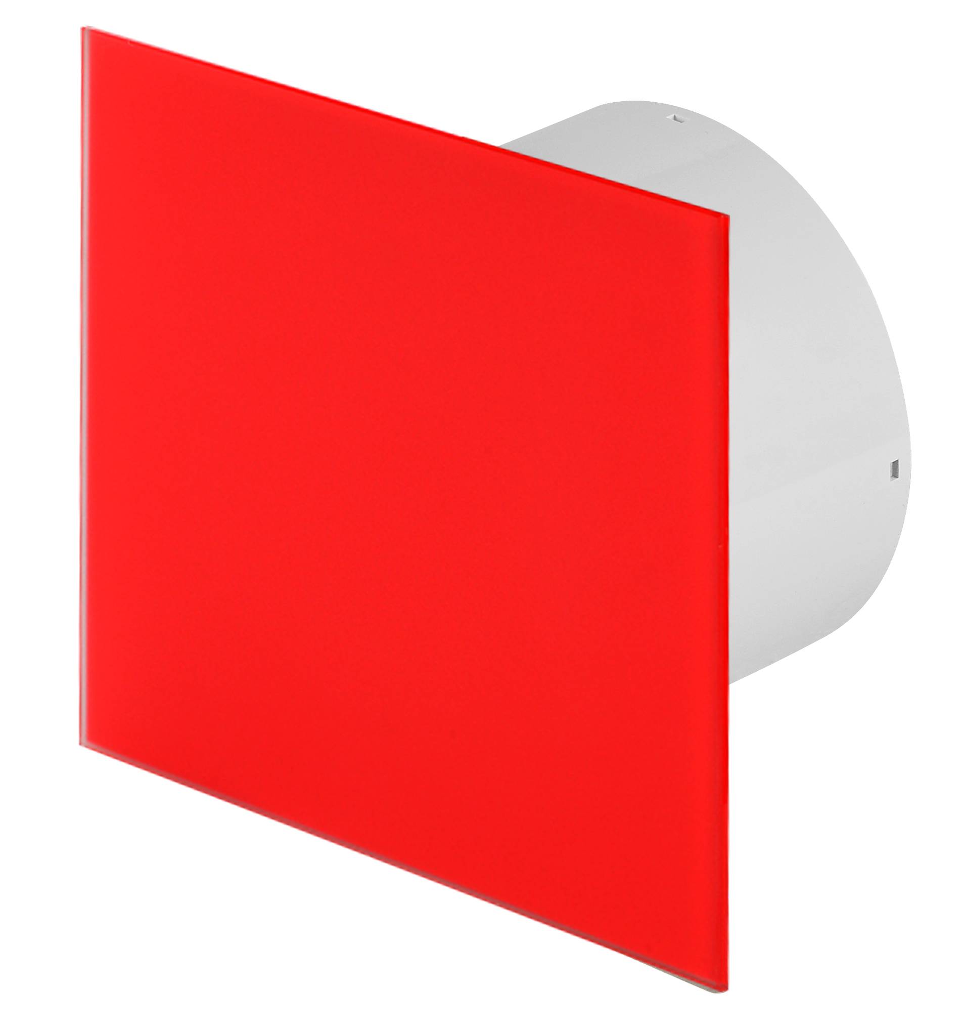 Wohnraumlüfter Badlüfter Badventilator Lüfter Deckenlüfter Glas Ø 100 mm rot Nachlauf / Timer rot matt gerade