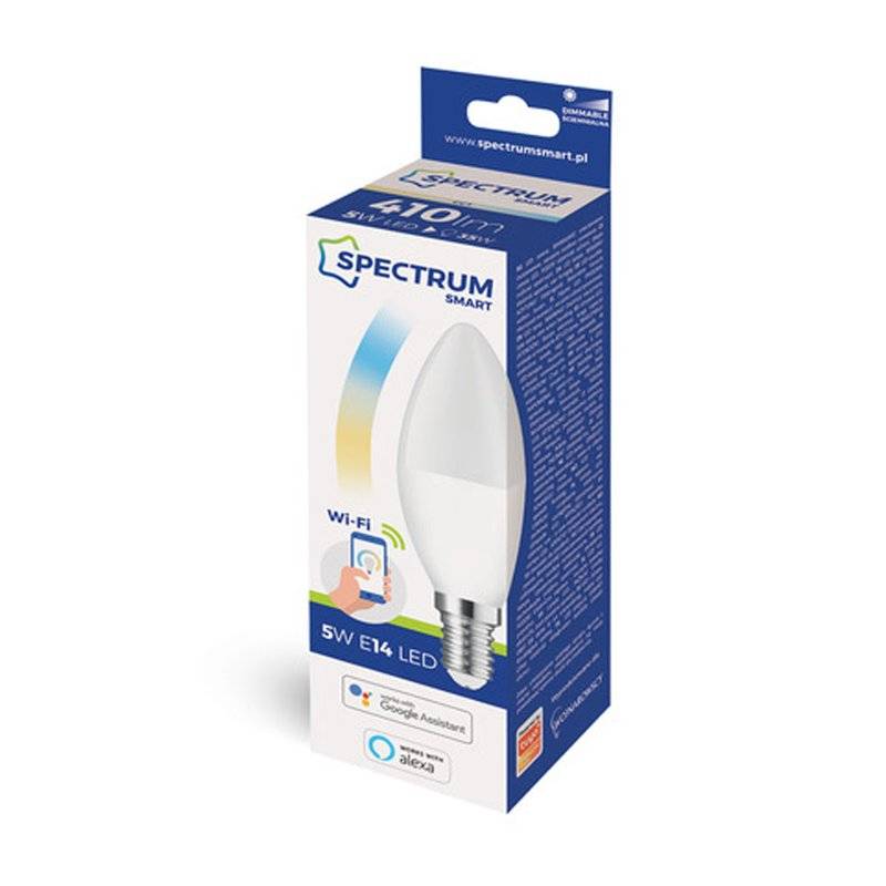 Spectrum LED E14 B38 Smart Home 5W = 35W 410lm Alexa Google Tuya 2700K-6500K DIMMBAR