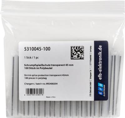 Schrumpfspleißschutz transparent 45 mm -- 100 Stück im Polybeutel Glasfaserverkabelung Glasfaser +
