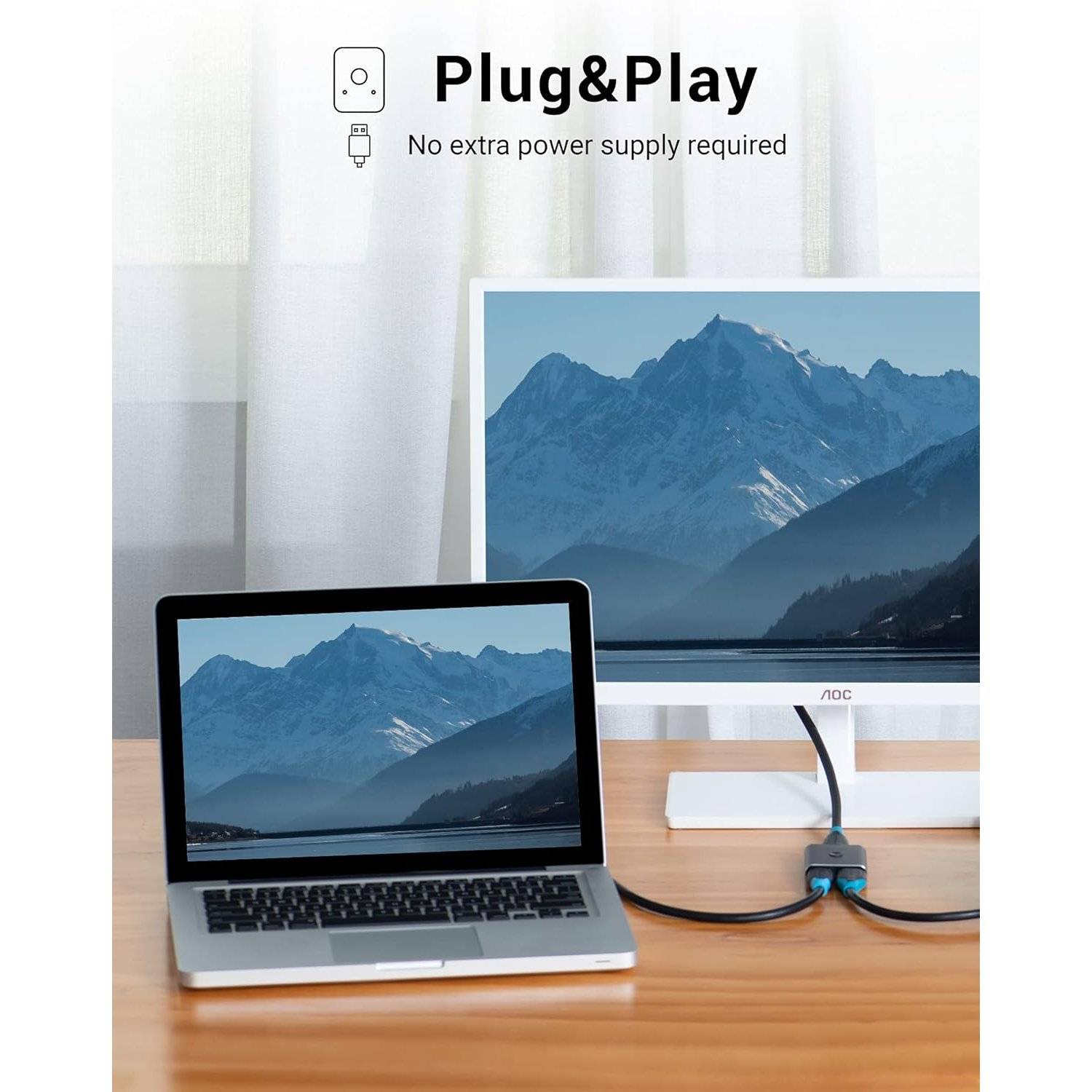 Bidirektionaler Adapter HDMI 2-Port HDMI, 4K 60Hz Splitter