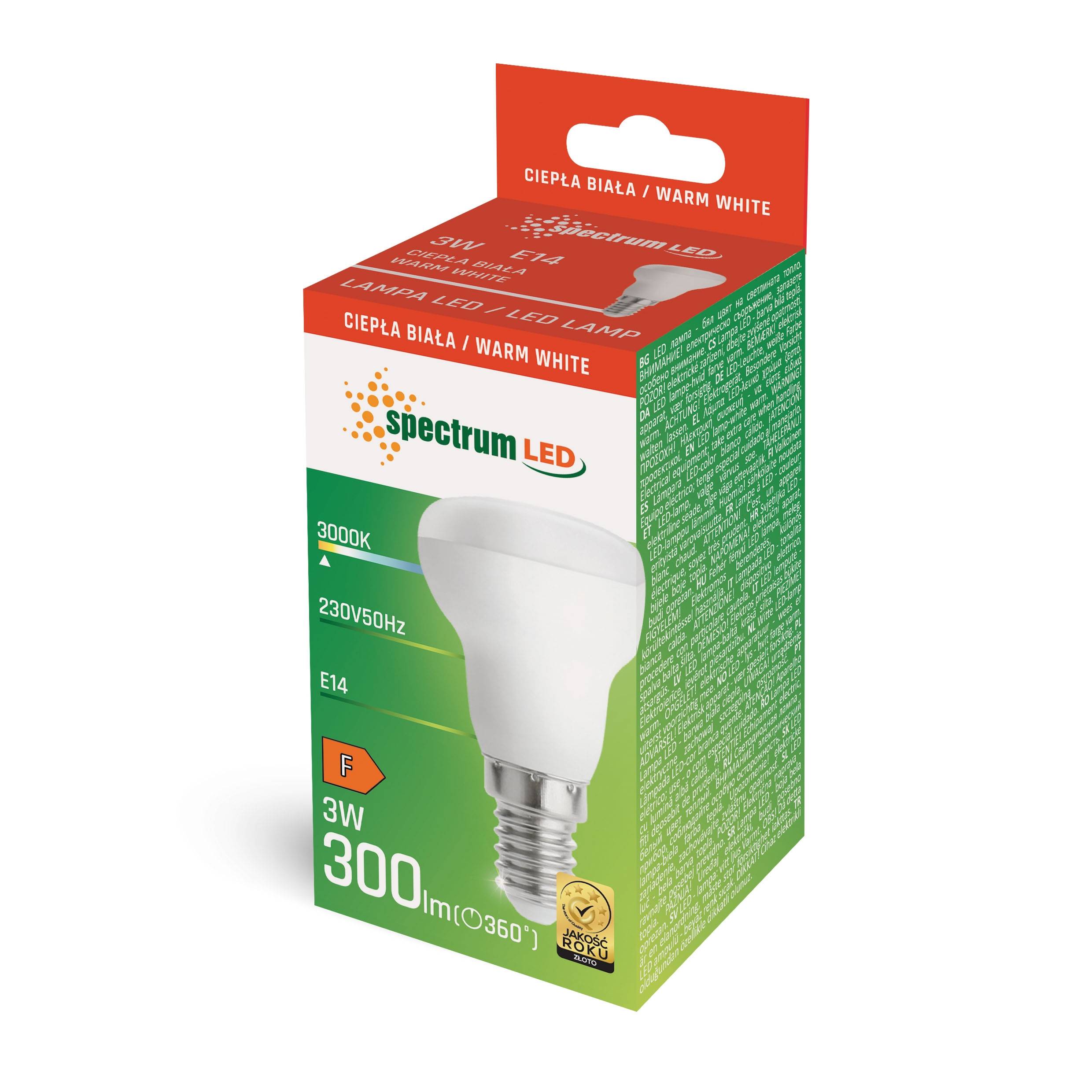 Spectrum LED E14 R39 Pilzform 3W = 25W 300lm 120° 230V Warmweiß 3000K