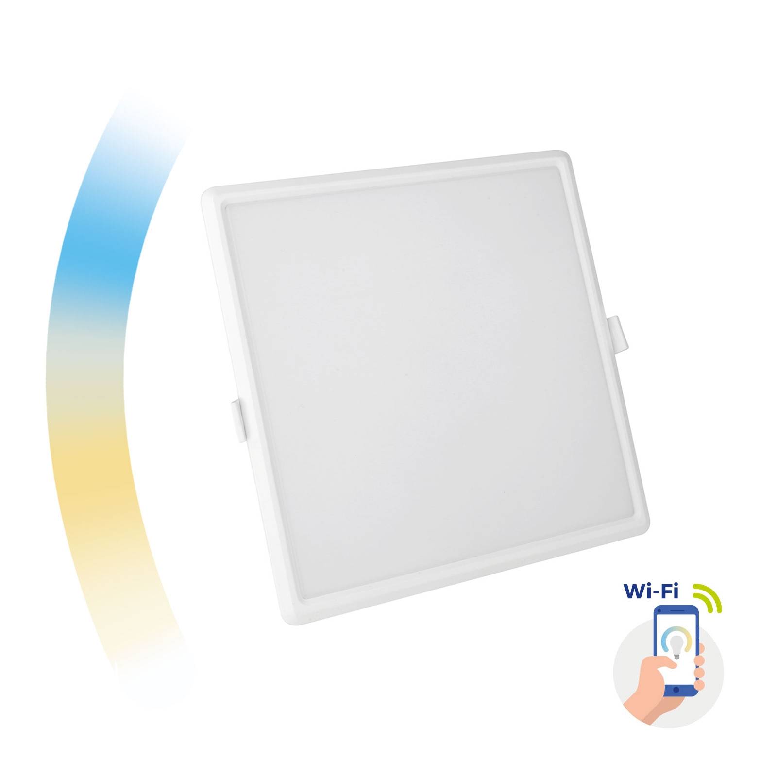 Spectrum LED Panel SMART Home Einbauleuchte 22W eckig weiß 2000lm Alexa Google Warm bis Kalt 3000K-6500K DIMMBAR