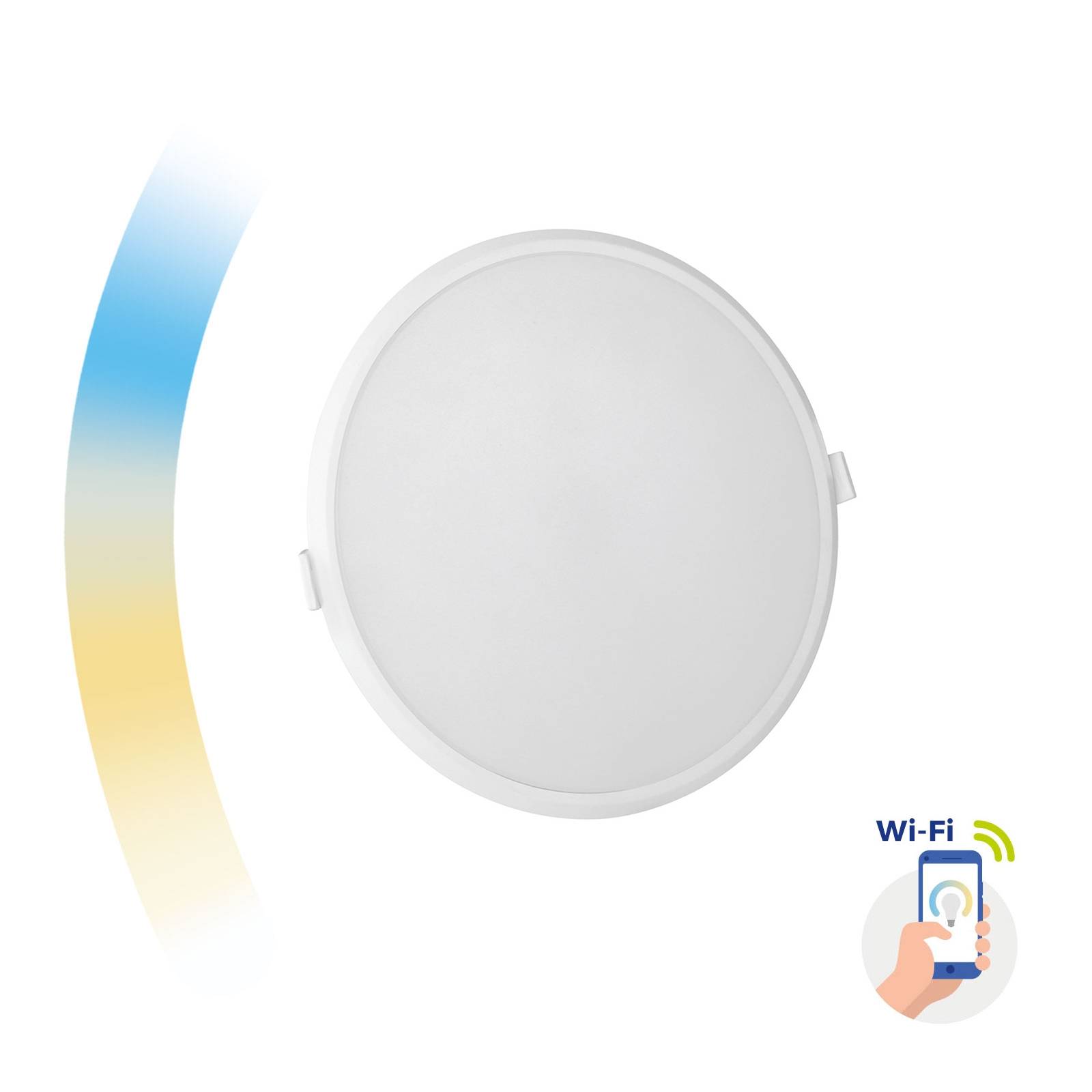 Spectrum LED Panel SMART Home Einbauleuchte 22W weiß rund 2000lm Alexa Google Warm bis Kalt 3000K-6500K DIMMBAR