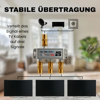 TronicXL Premium Koax Antennenverteiler HD 3D 4K Verteiler Weiche Splitter DVBT DVBT2 DVBC SAT Unicable Kabelfernsehen Antennen Verteiler TronicXL Premium Koax Antennenverteiler HD 3D 4K Verteiler Weiche Splitter DVBT DVBT2 DVBC SAT Unicable Kabelfernsehen Antennen Verteiler