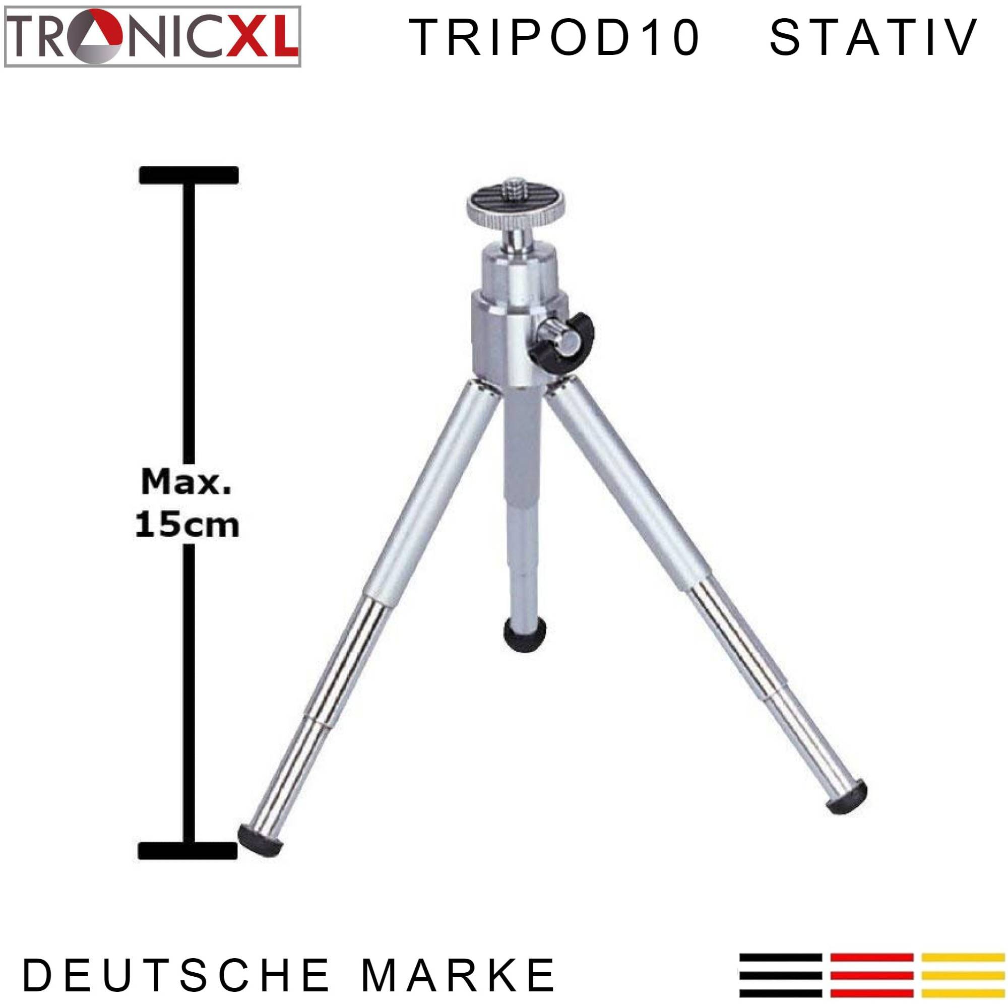 TRIPOD Stativ für Diktiergerät Audiorekorder Aufnahmegerät 1/4 Zoll kompatibel für Roland Philips Tascam Sony Olympus Zoom H4n Pro H5 H6 mobile Re