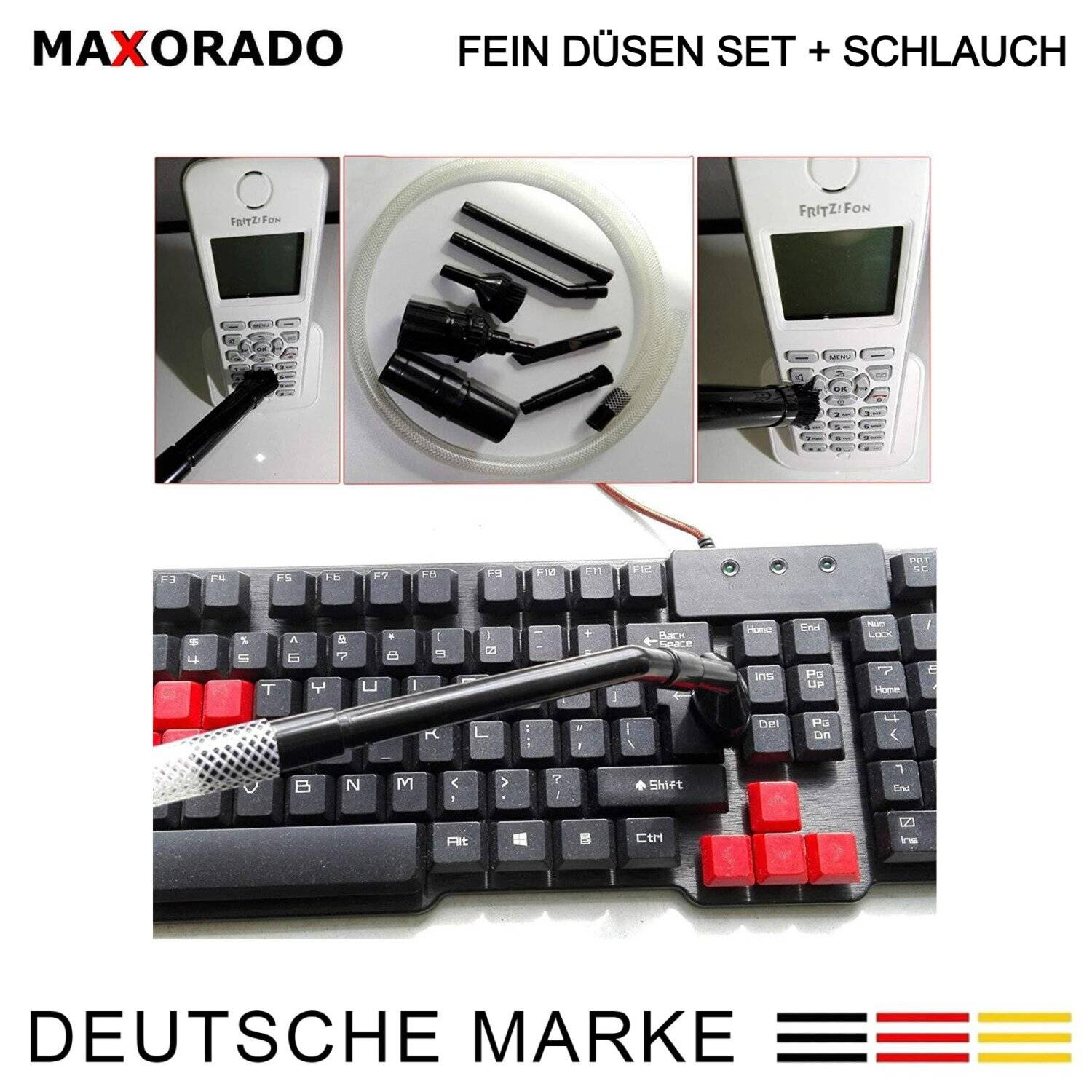 Maxorado Staubsauger Pc Aufsatz Set Mini Düsen für Computer Laptop Elektro 3D Drucker Auto Heizung dünn Reinigung Zubehör-Kit Reinigungsaufsatz