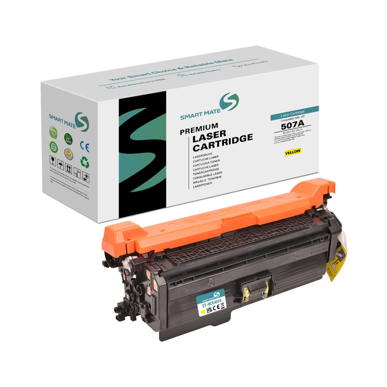 SmartMate wiederaufbereitete Laser Toner Patrone für HP CE402A (507A) Gelb