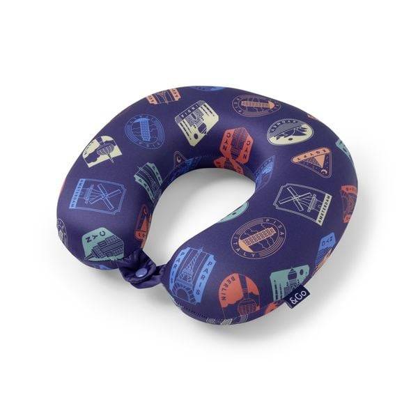 Nackenhörnchen Memory Foam "Travel Stamps"