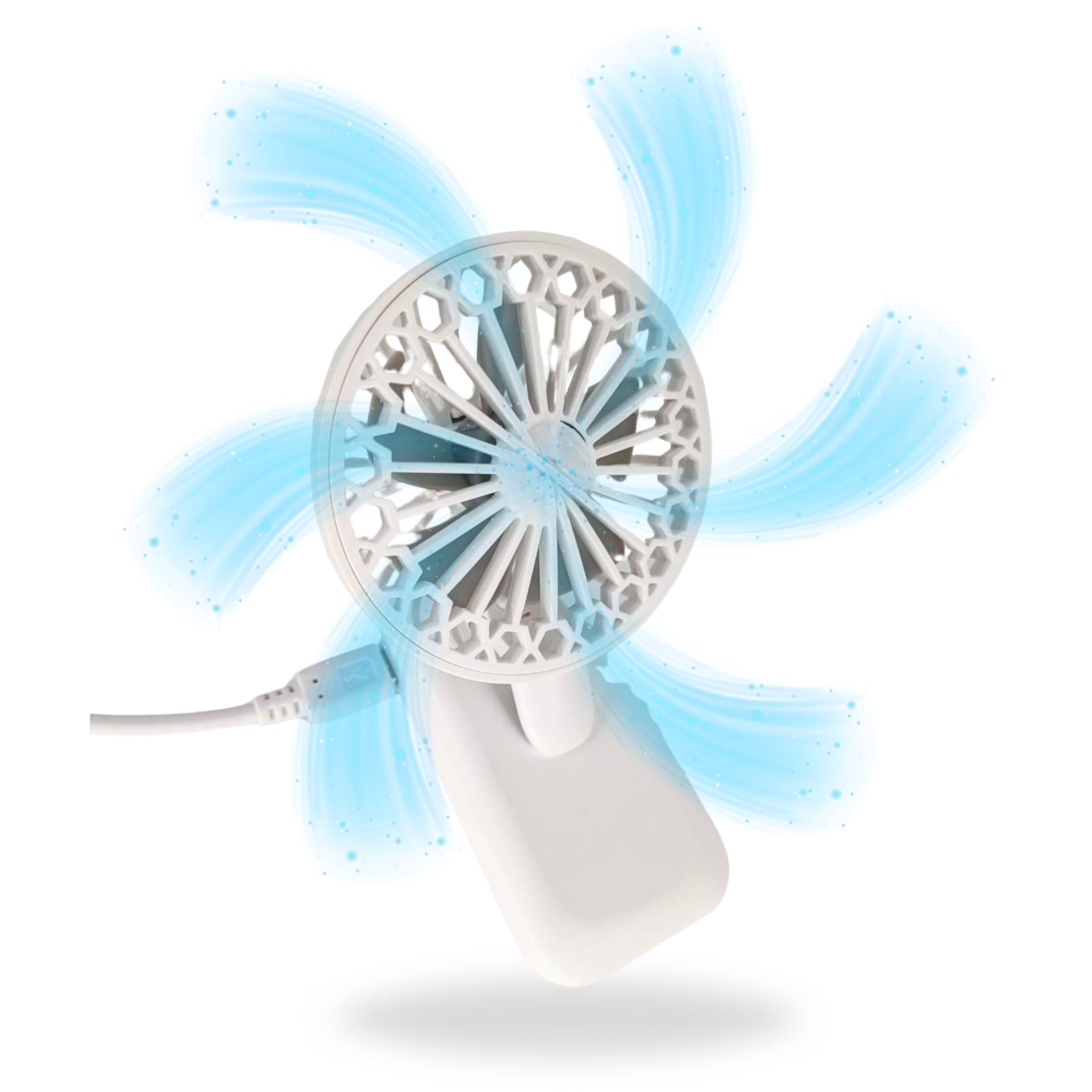 Mini Ventilator mit Clip Auto KFZ Sonnenblende Smartphone Laptop Schreibtisch Klipp USB Fan mobil tragbar