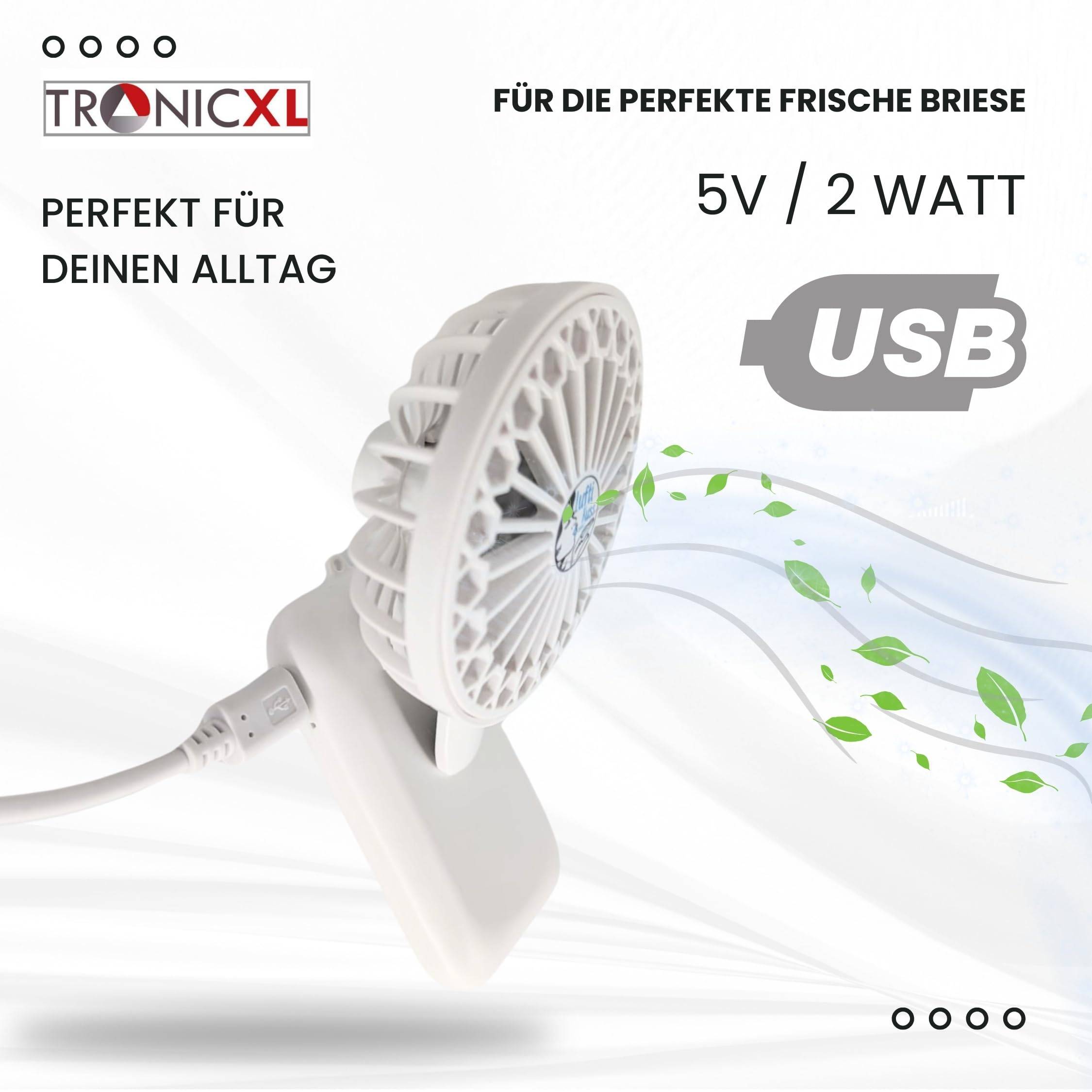 Mini Ventilator mit Clip Auto KFZ Sonnenblende Smartphone Laptop Schreibtisch Klipp USB Fan mobil tragbar