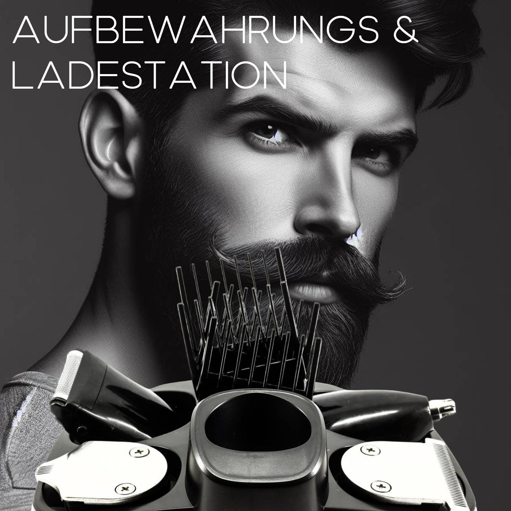 Premium Akku Haarschneidemaschine Haarschneider Set + Basis Station Rasierer Bart Gesicht Body Trimmer Nasenhaarrasierer