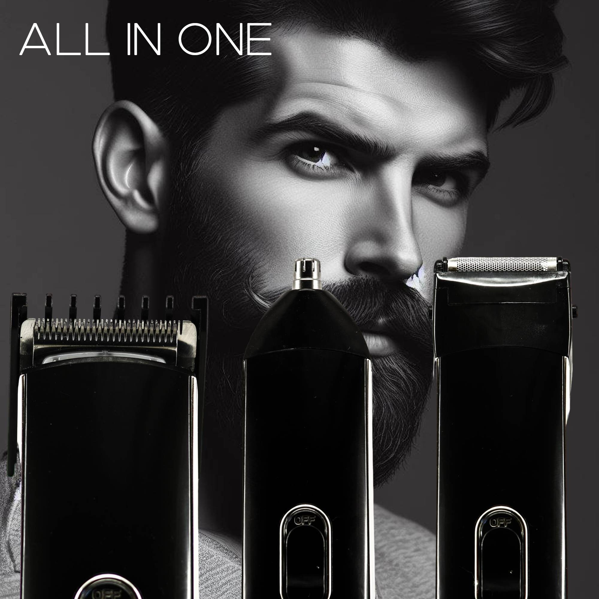 Premium Akku Haarschneidemaschine Haarschneider Set + Basis Station Rasierer Bart Gesicht Body Trimmer Nasenhaarrasierer