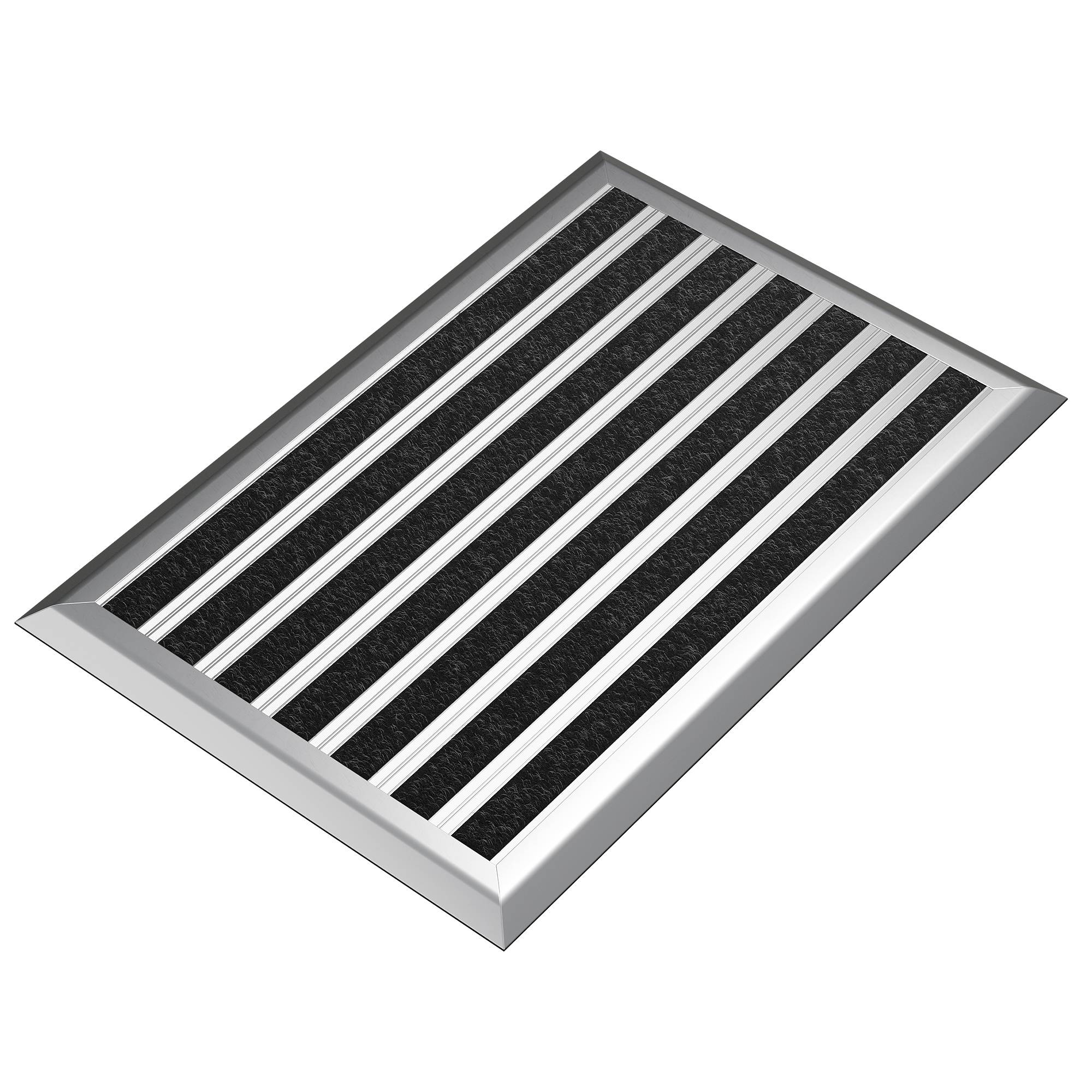 Fußmatte außen mit silbernem Aluminium Rand 40 x 60 cm - Fußabtreter außen Schmutzfangmatte Außenbereich Fussmatte Aussenbereich