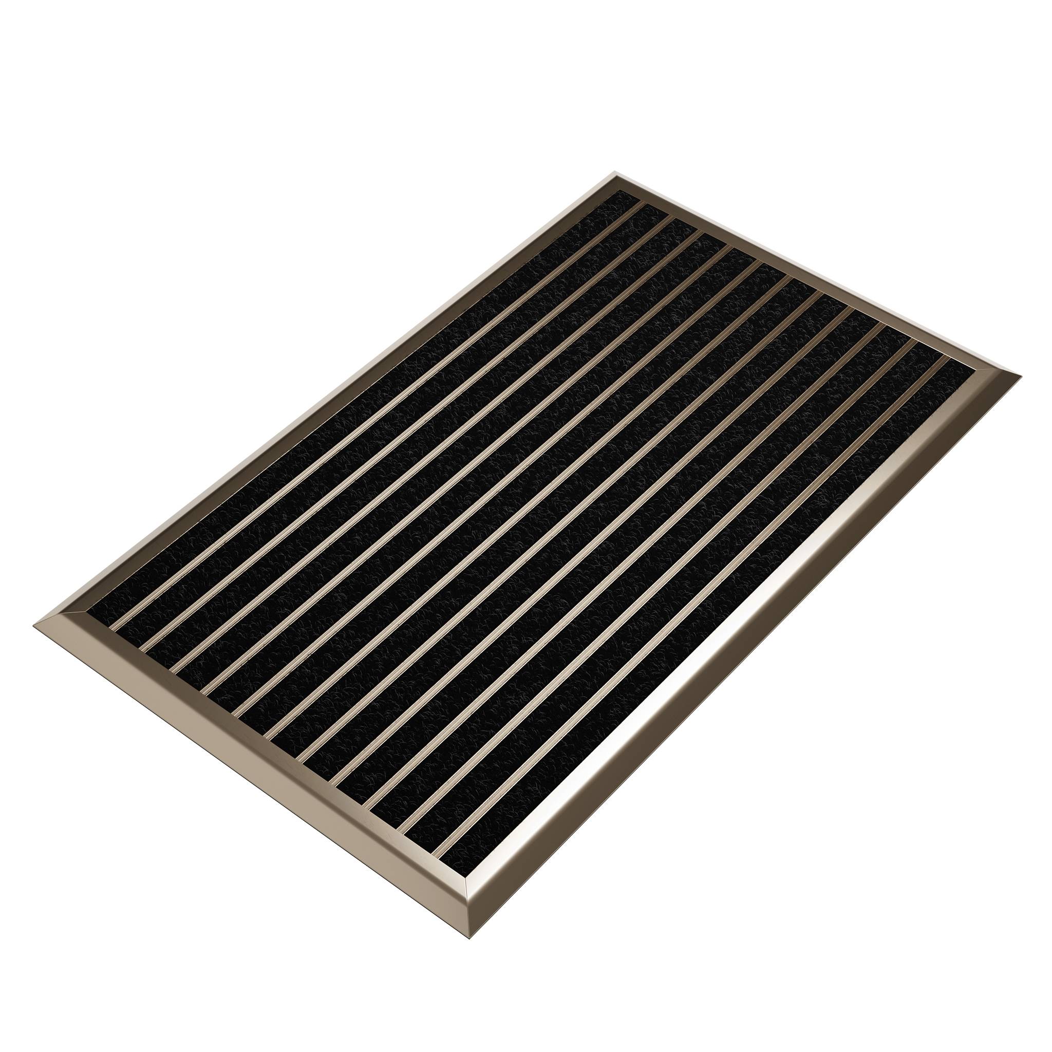 Fußmatte außen mit goldenem Aluminium Rand 55 x 90 cm - Fußabtreter außen Schmutzfangmatte Außenbereich Fussmatte Aussenbereich