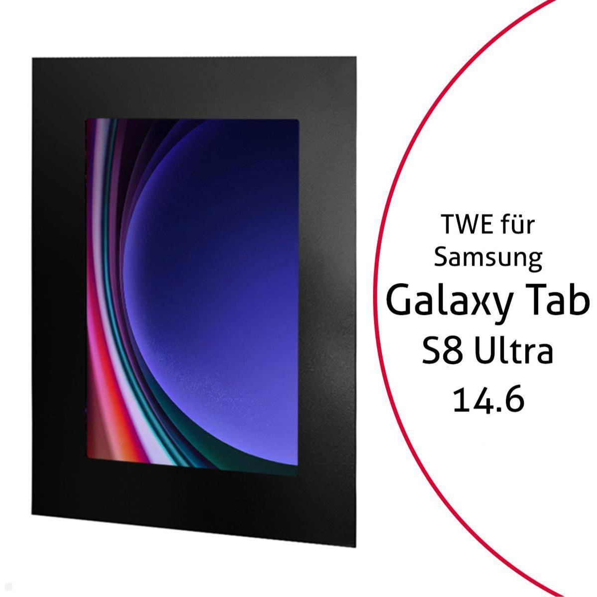 TabLines TWE120B Tablet Wandeinbau für Samsung Tab S8 Ultra 14.6, schwarz