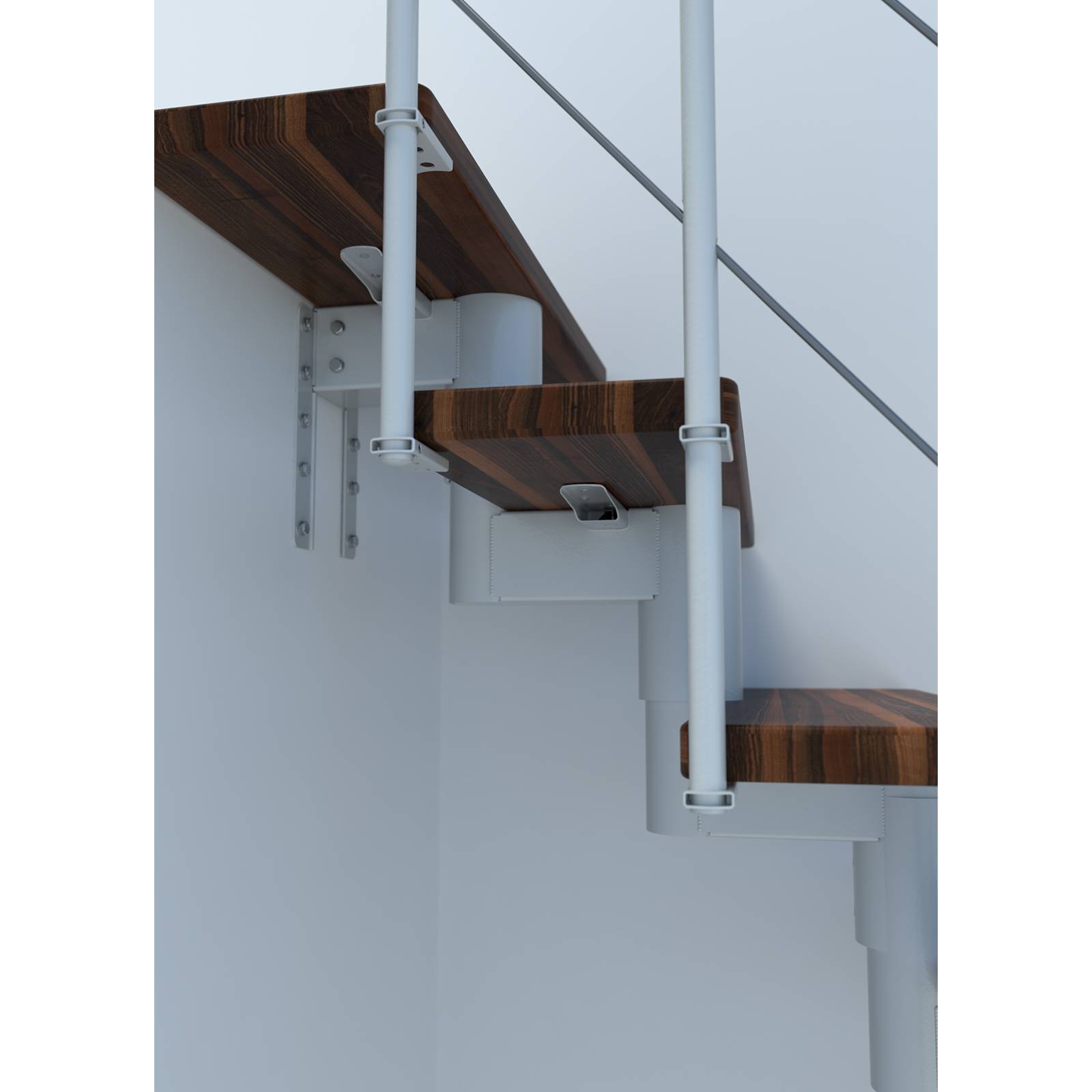 Minka Mittelholmtreppe Comfort Top 37 - 312cm Geschosshöhe Walnuss Weiß