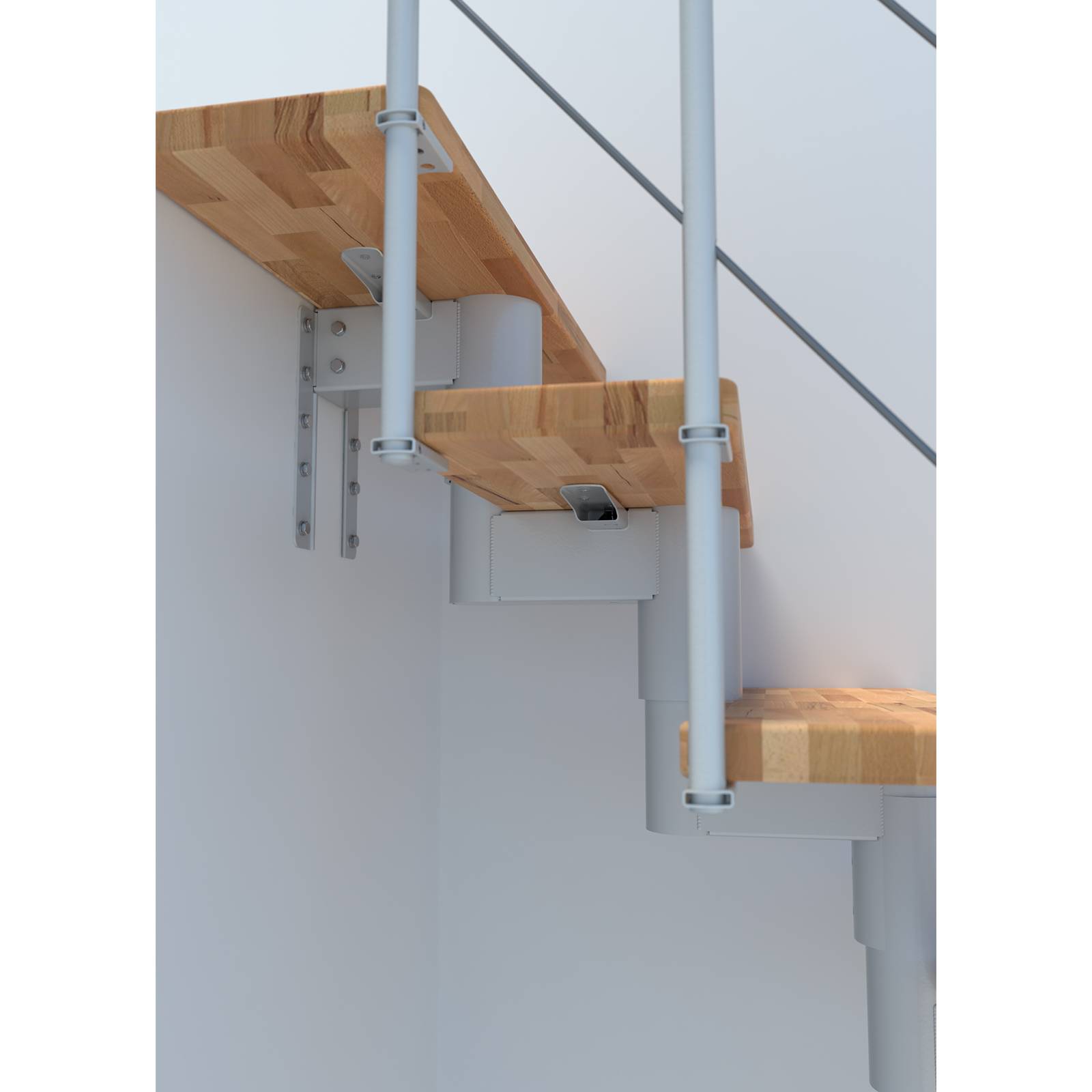 Minka Mittelholmtreppe Comfort Top 37 - 312cm Geschosshöhe Buche Weiß