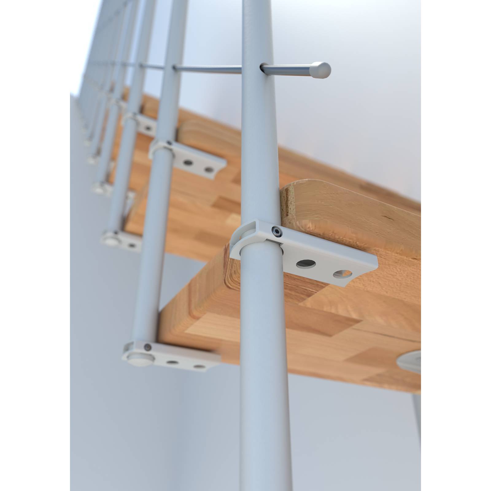 Minka Mittelholmtreppe Comfort Top 37 - 312cm Geschosshöhe Buche Weiß