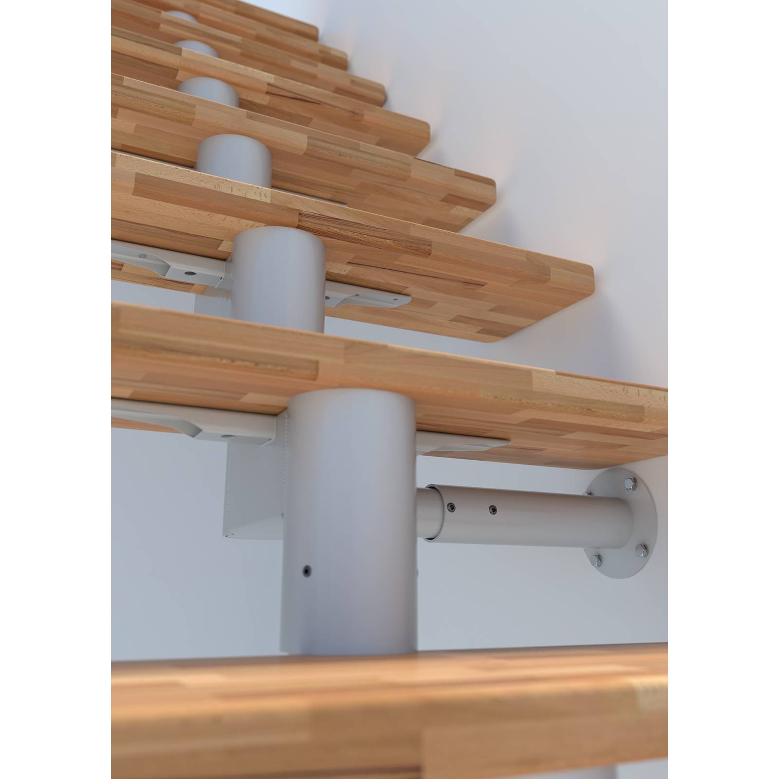 Minka Mittelholmtreppe Comfort Top 37 - 312cm Geschosshöhe Buche Weiß