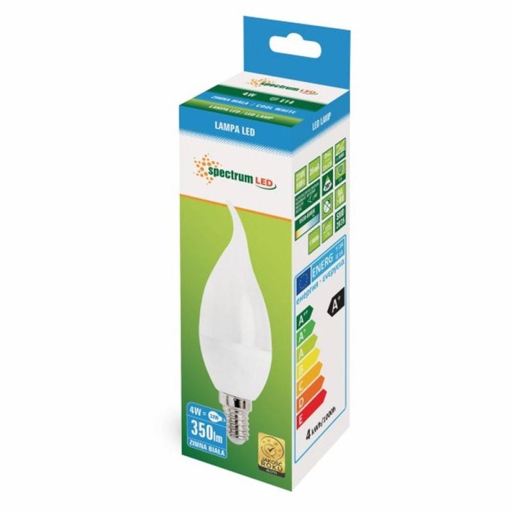 Spectrum LED E14 C37 Windstoß 4W = 31W 340lm 200° matt 230V Kaltweiß 6000K