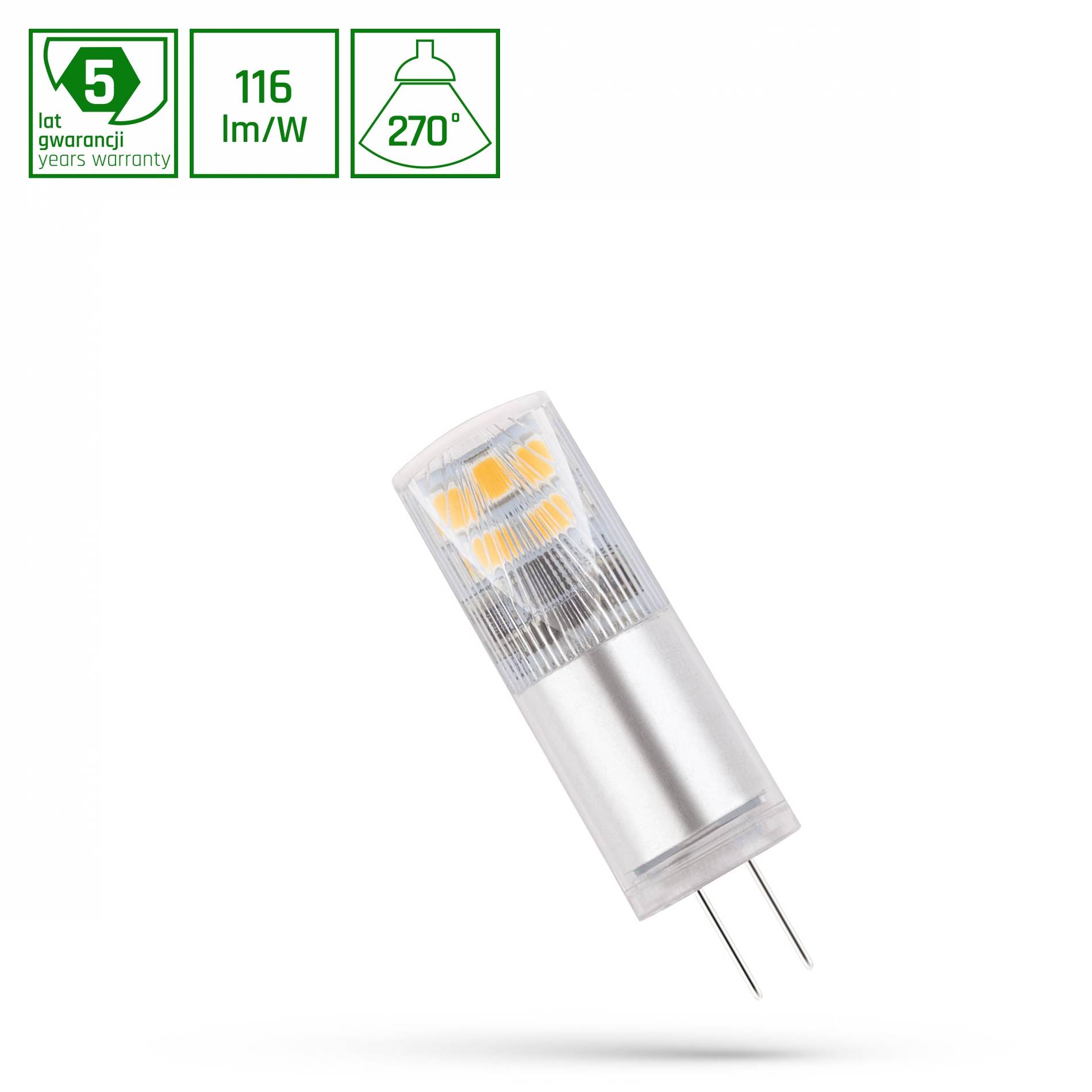 Spectrum LED G4 2,5W = 27W klar 290lm 12V Premium 270° Kaltweiß 6000K