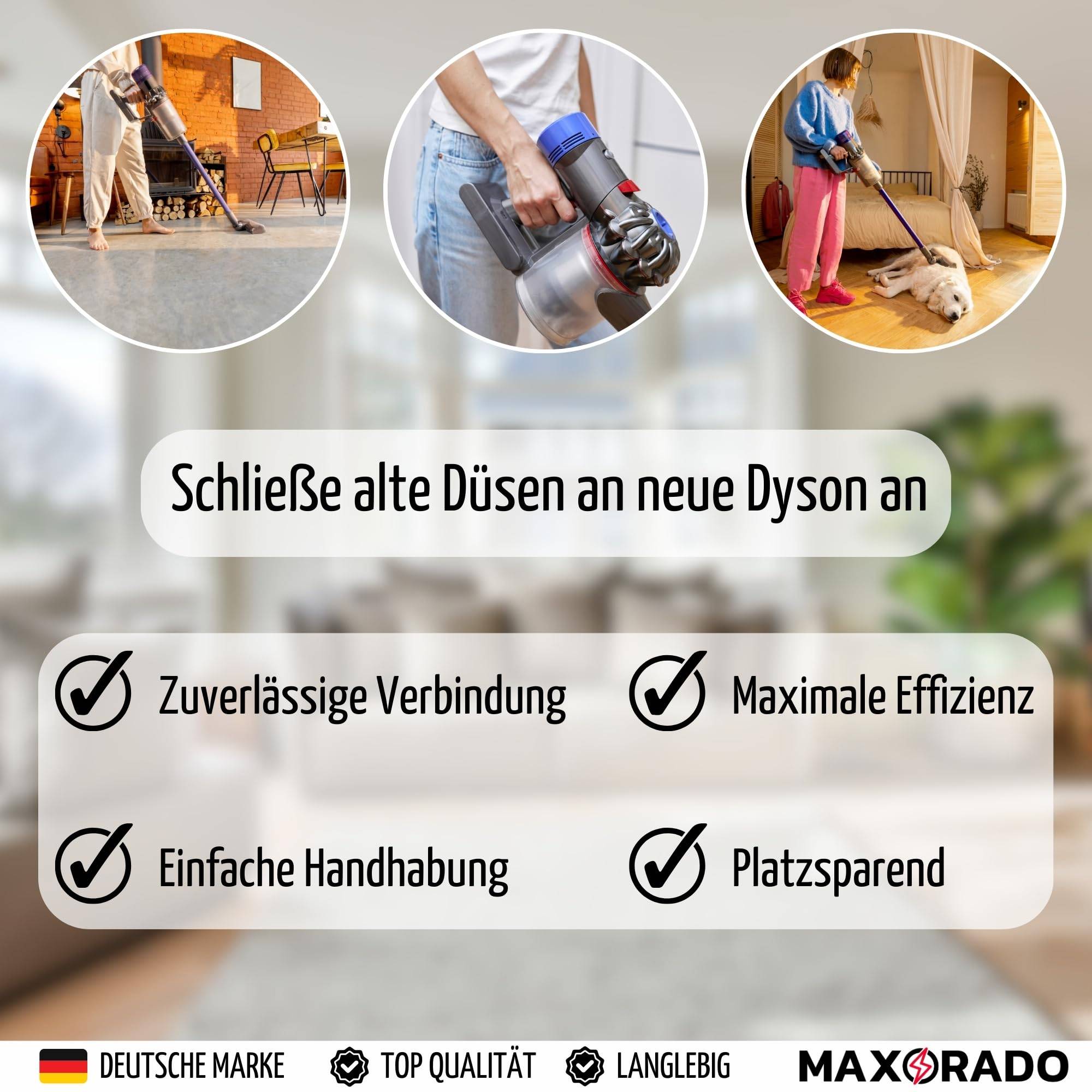 Adapter Staubsauger Staubsaugerzubehör für Dyson V7 V8 V10 SV10 SV11 Aufsatz alt neu Alte Düsen an neuen Modellen