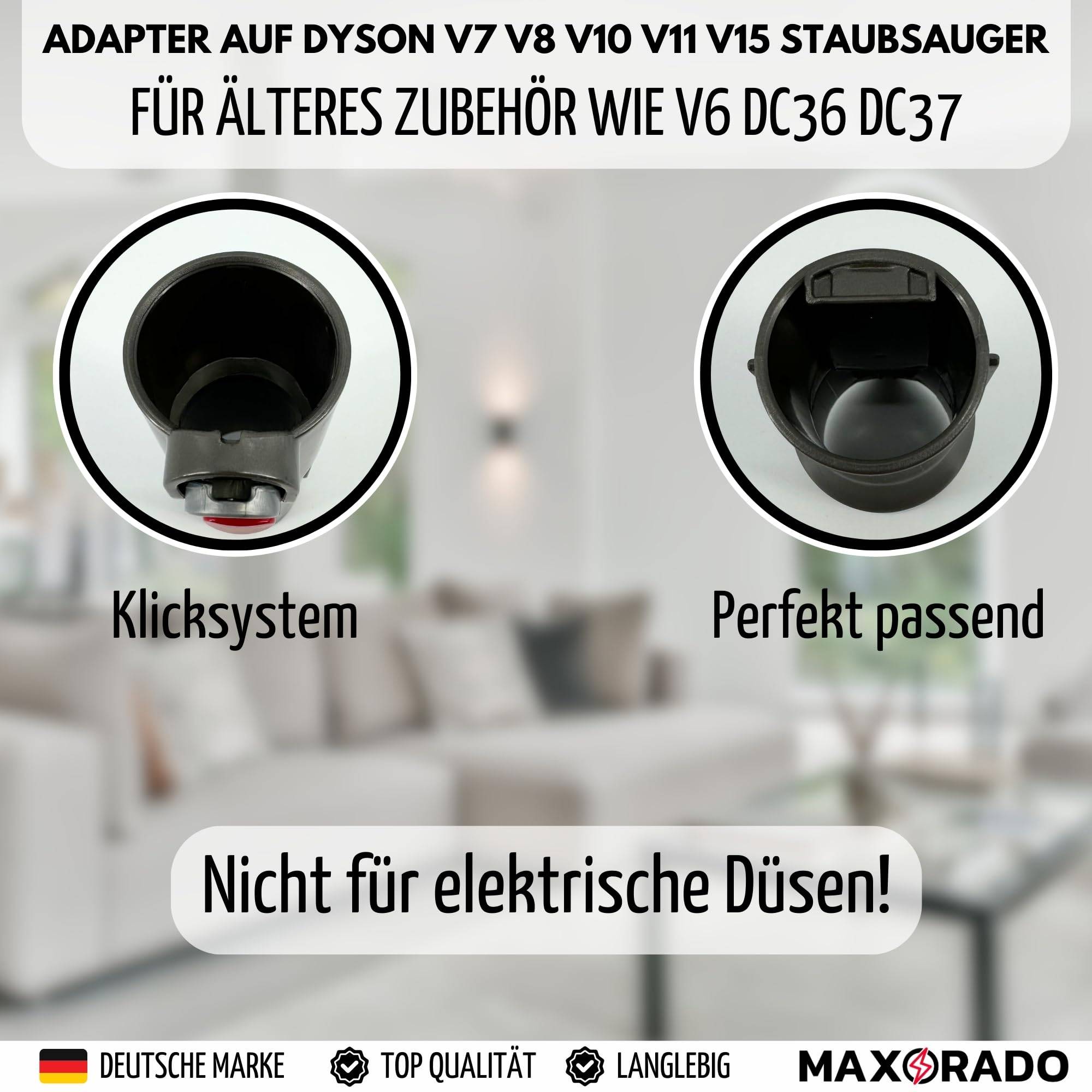 Adapter Staubsauger für Dyson V7 V8 V10 SV10 SV11 Aufsatz alt neu Alte Düsen an neuen Modellen Staubsaugeradapter