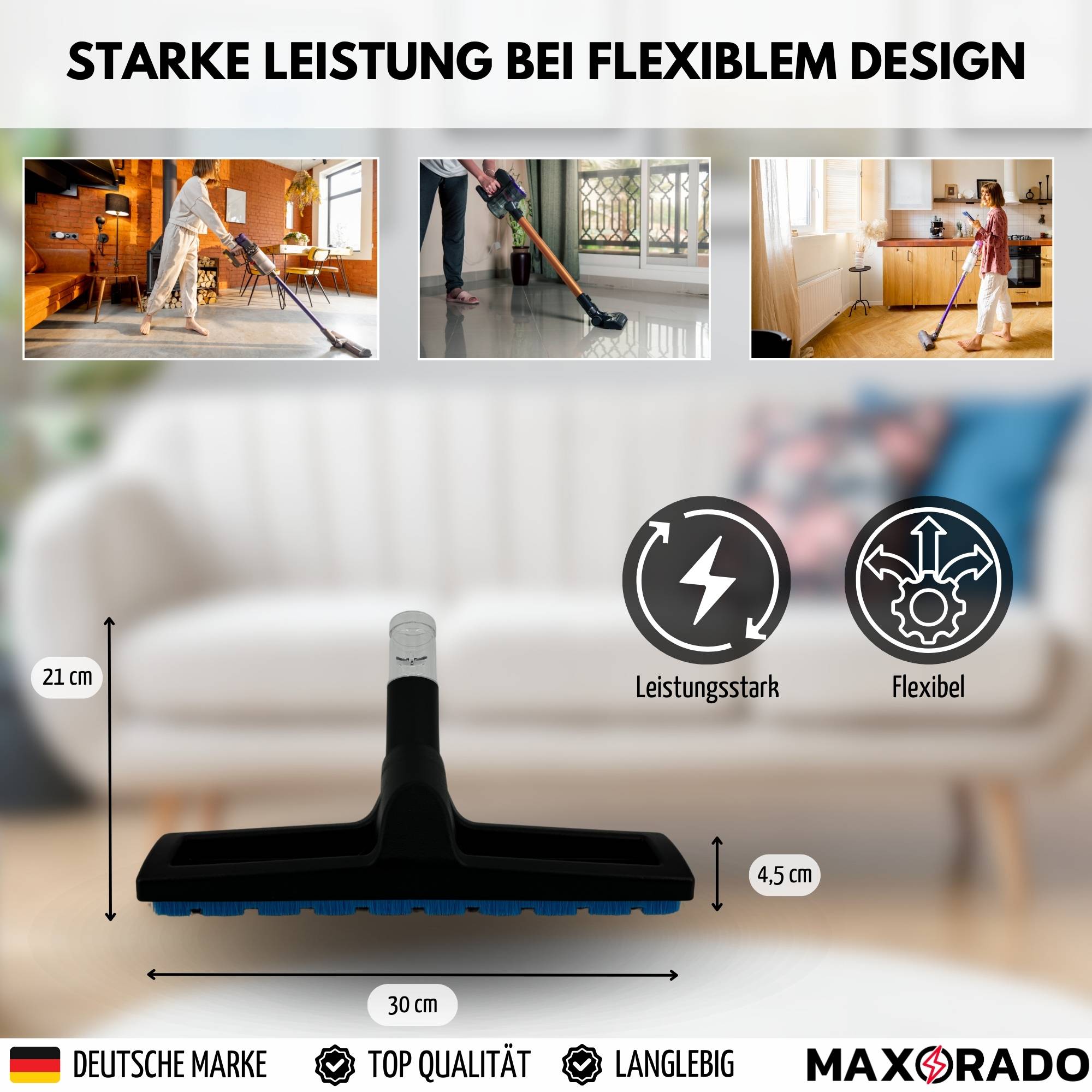 Maxorado Parkett Laminat Hartbodendüse Staubsaugerbürste Boden Düse für Staubsauger kompatibel mit Dyson DC58 DC59 DC61 DC62 V6 DC19T2 DC26 DC29