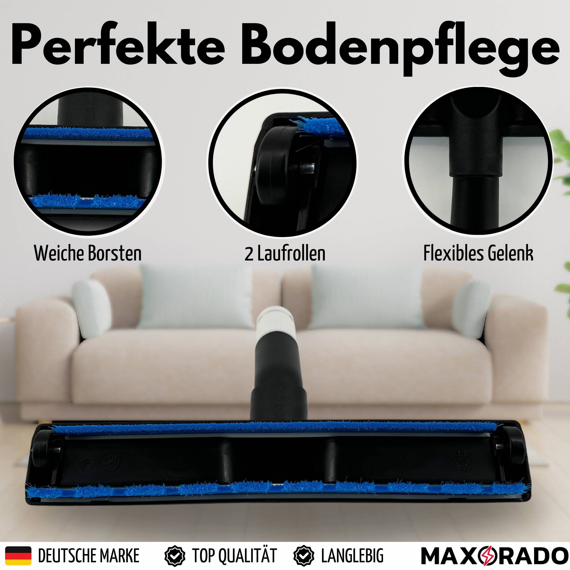 Maxorado Parkett Laminat Hartbodendüse Staubsaugerbürste Boden Düse für Staubsauger kompatibel mit Dyson DC58 DC59 DC61 DC62 V6 DC19T2 DC26 DC29