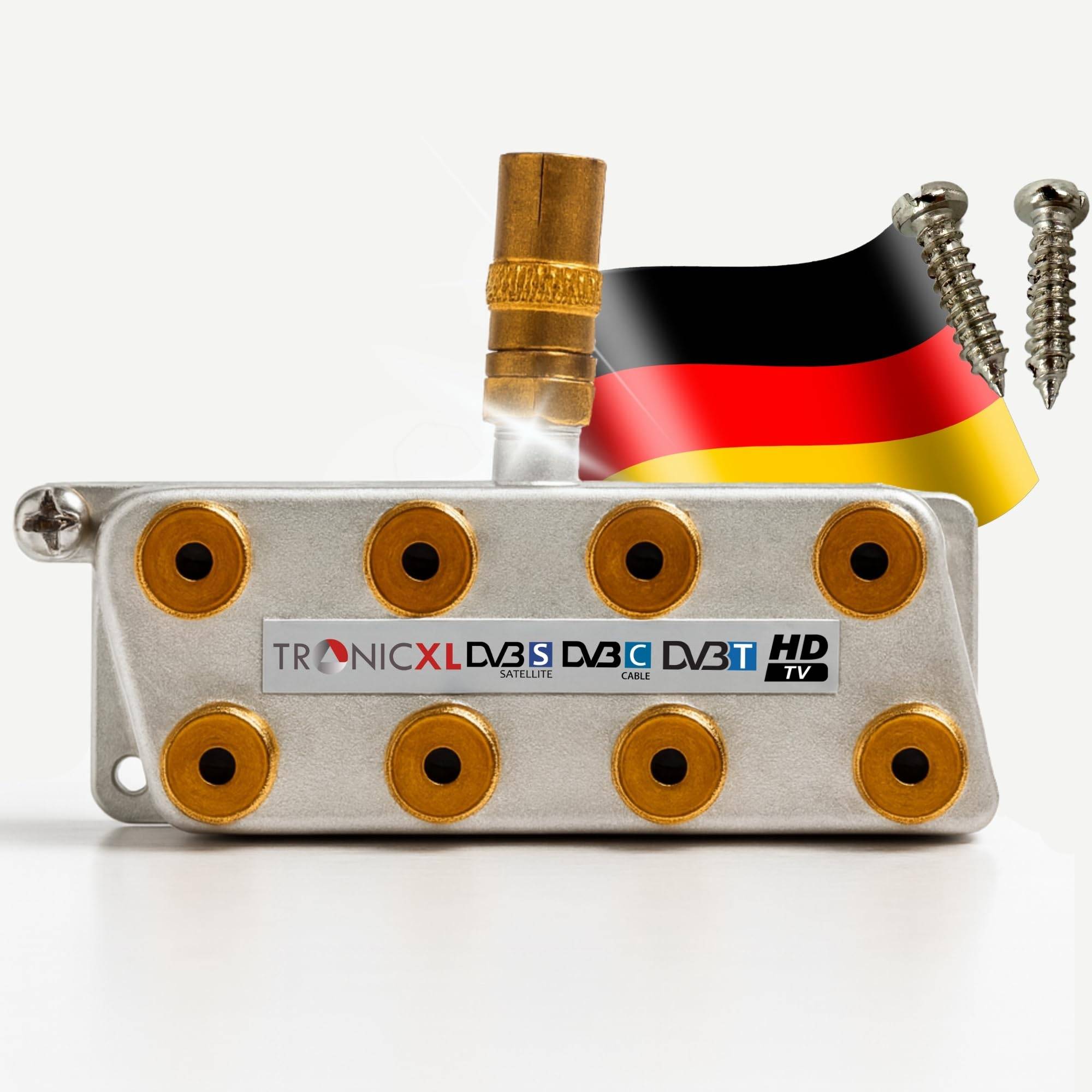 8-fach Premium Koax Antennenverteiler HD 3D 4K Verteiler Weiche Splitter DVBT DVBT2 DVBC Antennen Verteiler Fernsehen