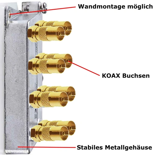 8-fach Premium Koax Antennenverteiler HD 3D 4K Verteiler Weiche Splitter DVBT DVBT2 DVBC Antennen Verteiler Fernsehen 8-fach Premium Koax Antennenverteiler HD 3D 4K Verteiler Weiche Splitter DVBT DVBT2 DVBC Antennen Verteiler Fernsehen