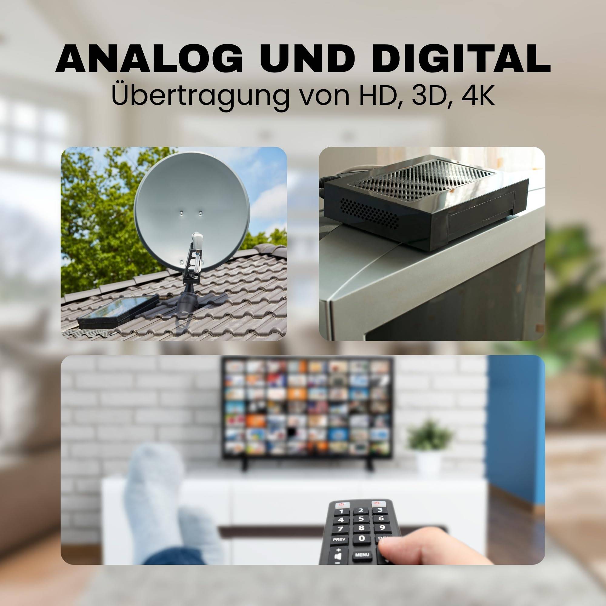 8-fach Premium Koax Antennenverteiler HD 3D 4K Verteiler Weiche Splitter DVBT DVBT2 DVBC Antennen Verteiler Fernsehen