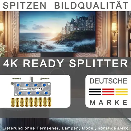8-fach Premium Koax Antennenverteiler HD 3D 4K Verteiler Weiche Splitter DVBT DVBT2 DVBC Antennen Verteiler Fernsehen 8-fach Premium Koax Antennenverteiler HD 3D 4K Verteiler Weiche Splitter DVBT DVBT2 DVBC Antennen Verteiler Fernsehen