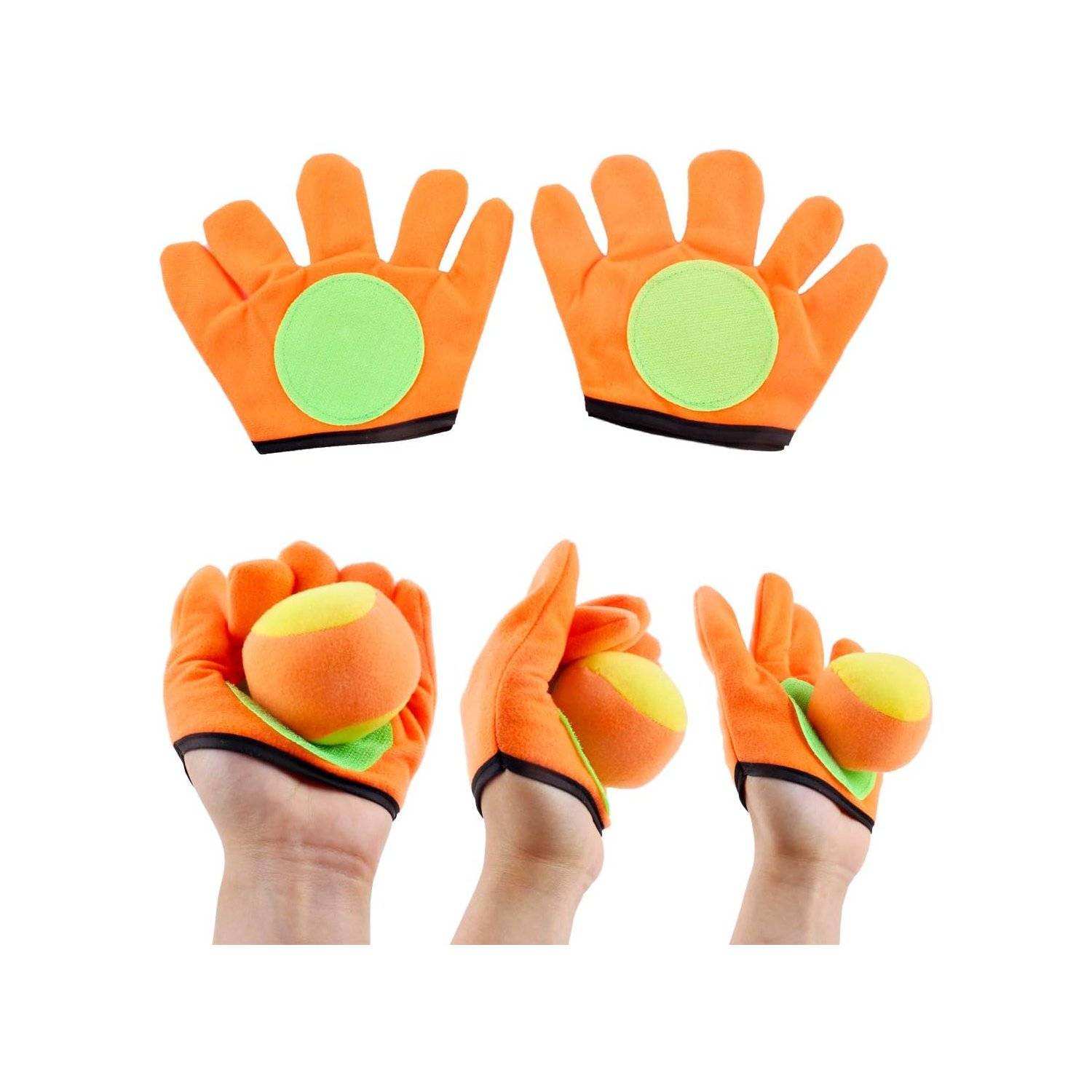2er-Pack Selbstklebende Handschuhe, Zielweste und Wurfbälle mit Zwei Bumerang-Fliegeringen - Innen- und Außen