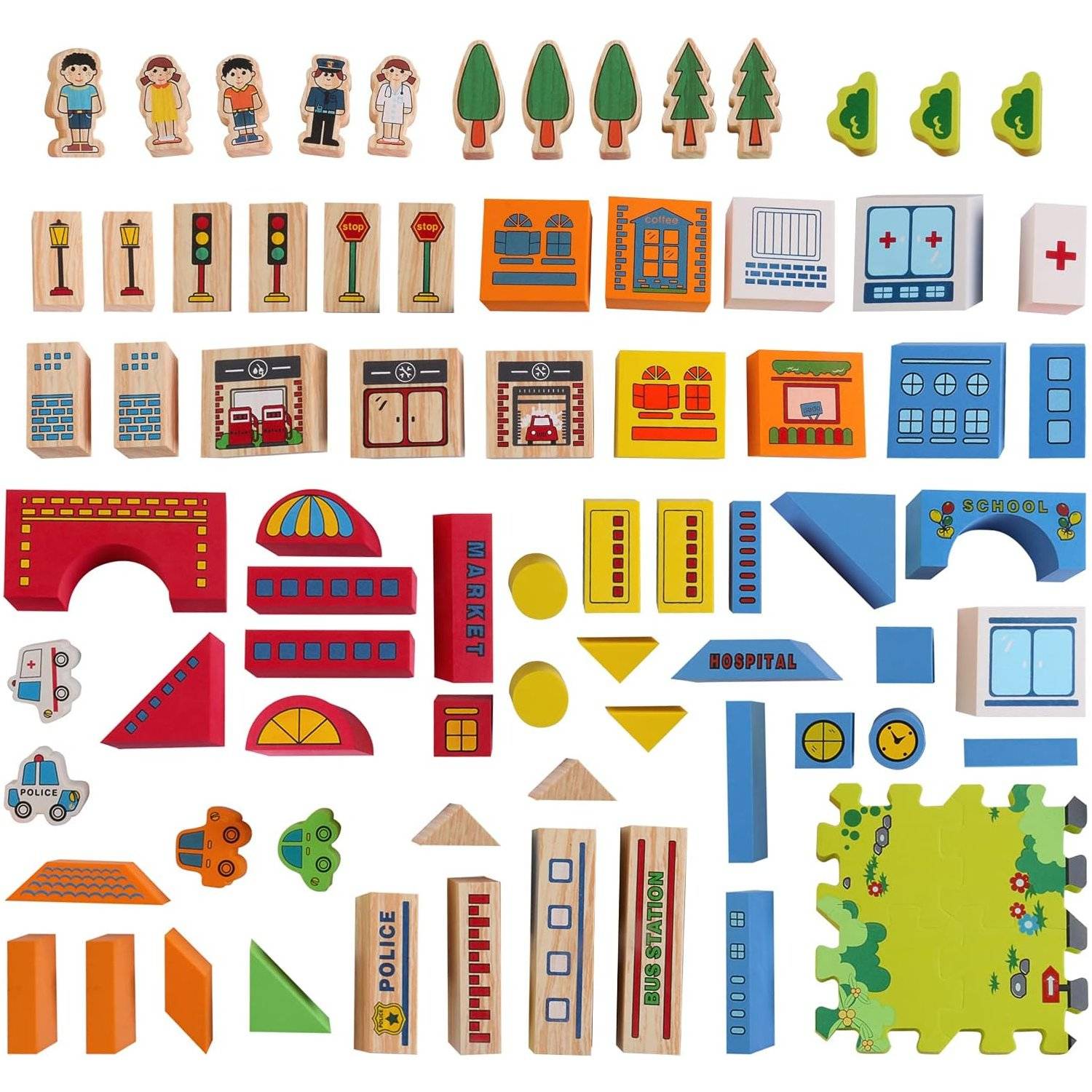 114-teiliges Spielset aus Schaumstoffbausteinen für die frühe Bildung, Bauen Sie spielerisch eine Stadt