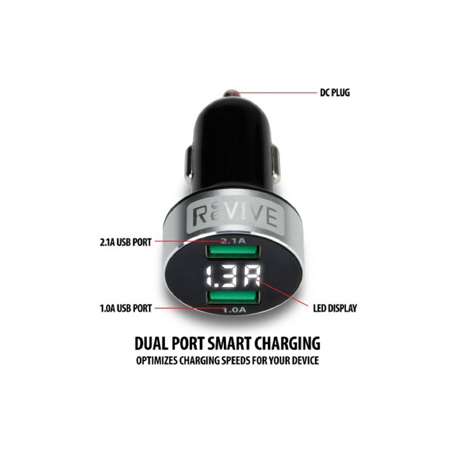 Dual USB Smart Charging Autoladegerät Ladegerät mit Display