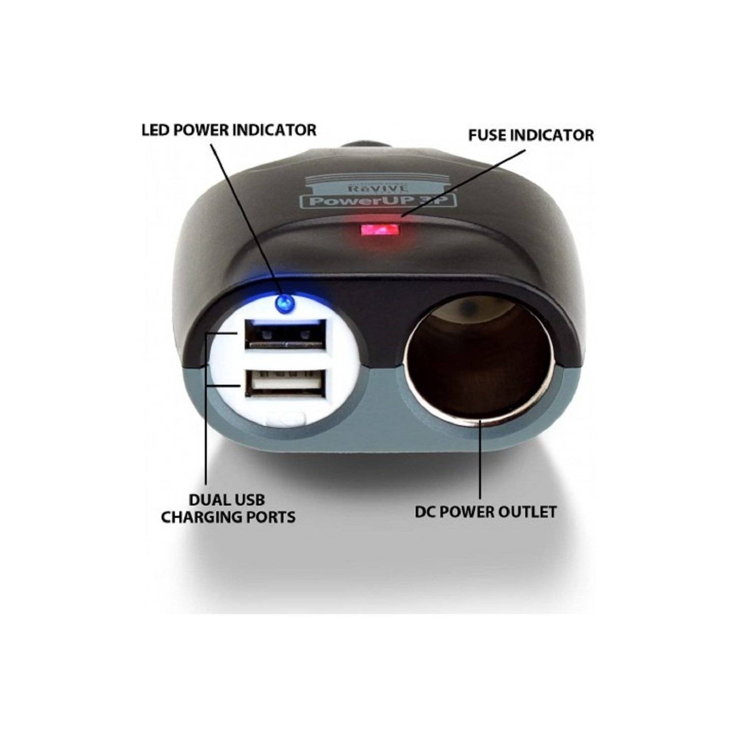 Auto PowerUP Autoladegerät Kit 2x USB 1x Zigarettenanzünder Ladegerät & Adapter