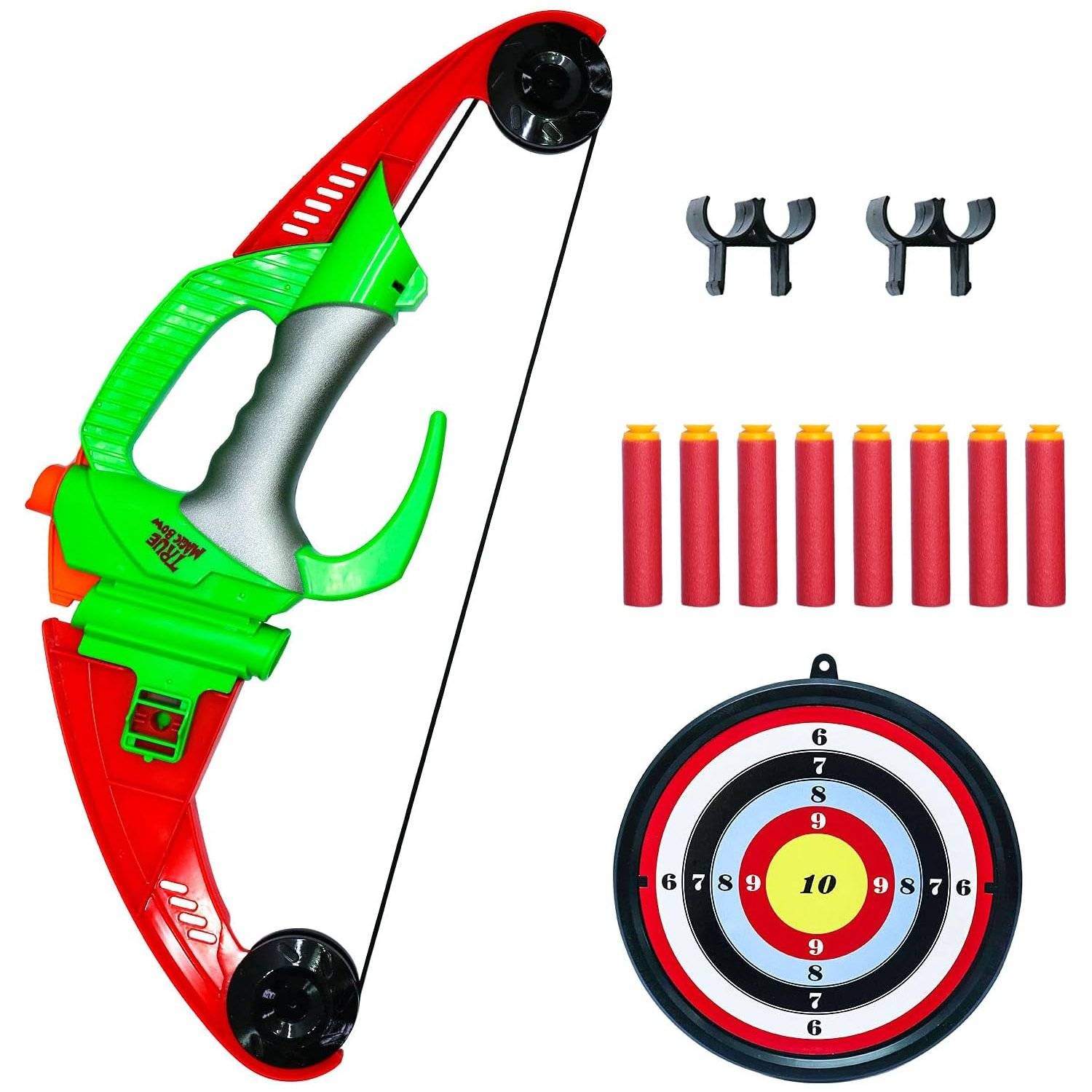 Bogen und Pfeil Bogenschießen Set, Zielbrett und Schaumstoffpfeile mit Saugnapf-Tolles Indoor und Outdoor Zielspiel