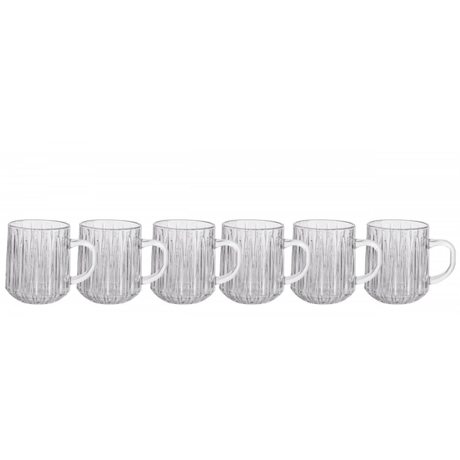 6 Tlg. Gläser Set Kaffeeglas Teegläser Henkel Latte Glass Kaffee 300 ml