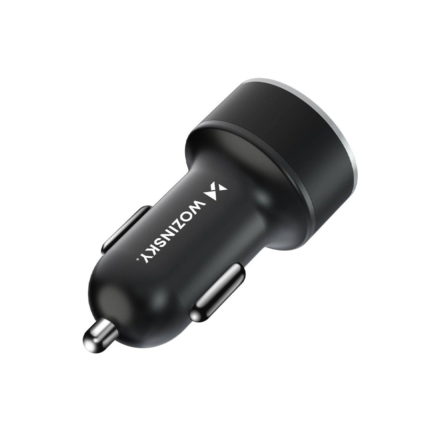 Autoladegerät USB-C-USB-A 36W Ladegerät in Schwarz Schnellladegerät mit digitale Anzeige