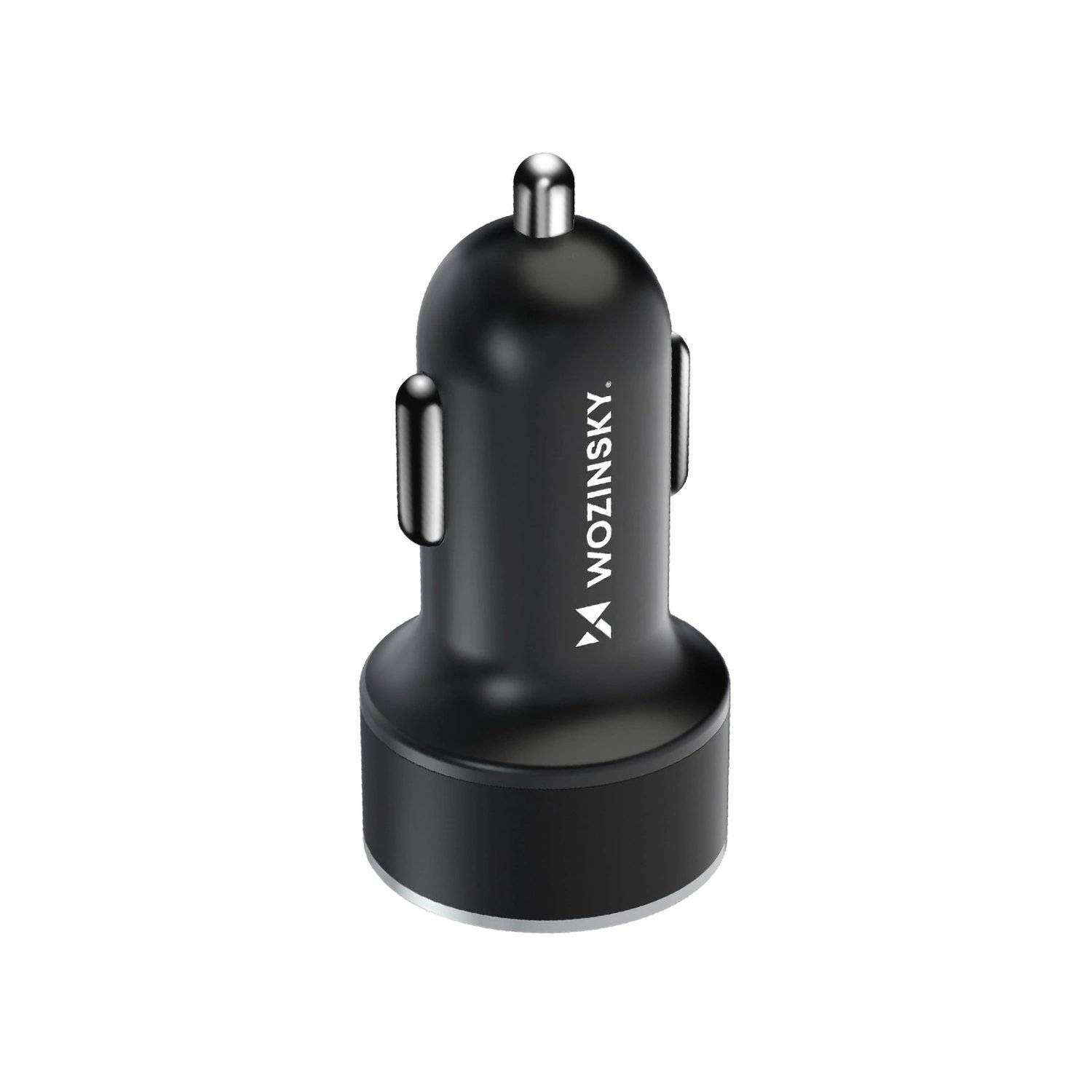 Autoladegerät USB-C-USB-A 36W Ladegerät in Schwarz Schnellladegerät mit digitale Anzeige