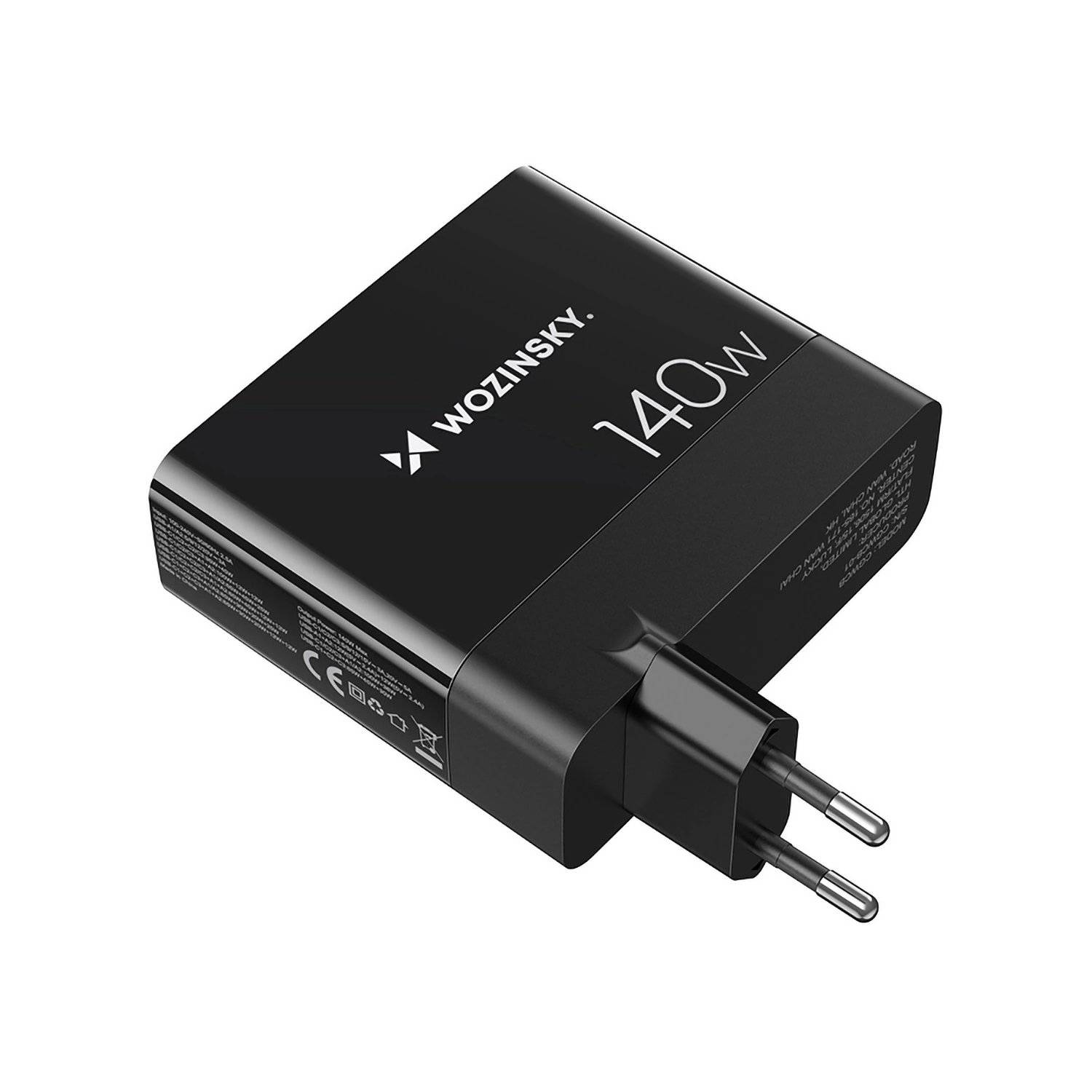 GaN-Wandladegerät 3 x USB-C / 2 x USB-A – Schwarz 140W Schnellladegerät