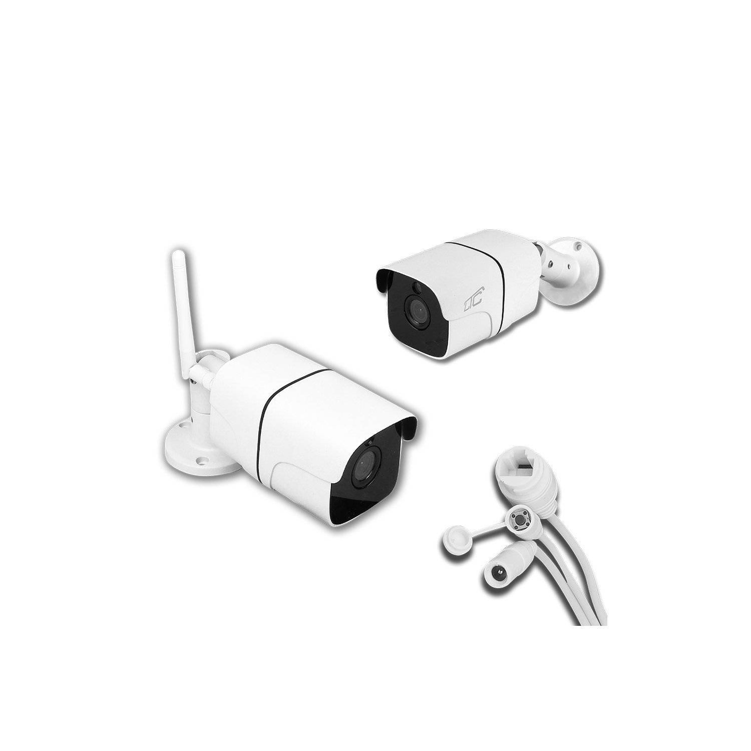 Außen-Kamera - Überwachung BULLET weiß IP66 PTZ WiFi & LAN 4Mpix 85 * LED 4 * IR 10W DC12V / 1A