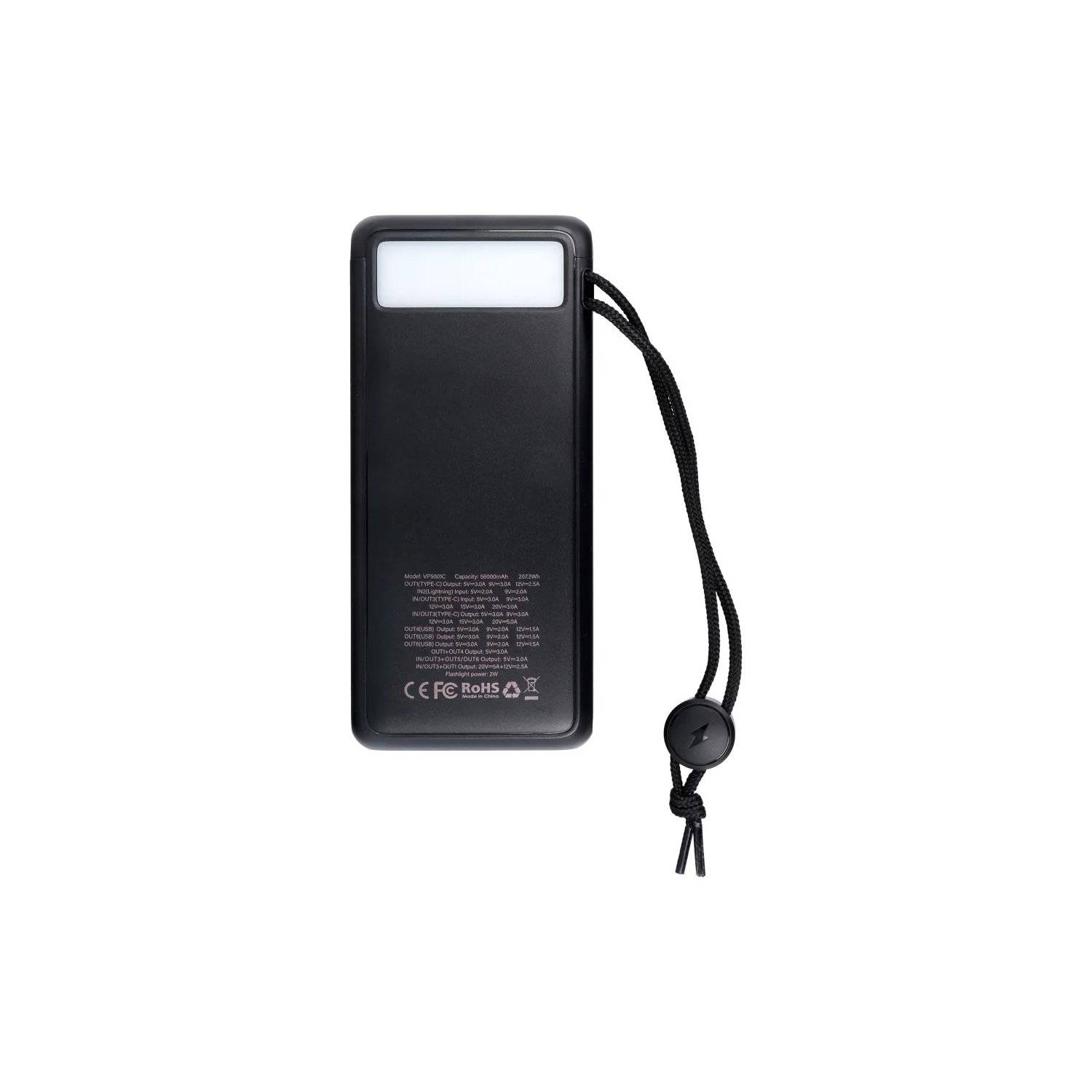 Powerbank 56 000 mAh PD QC3.0 5A 130W Tank Boost (W5001C) schwarz