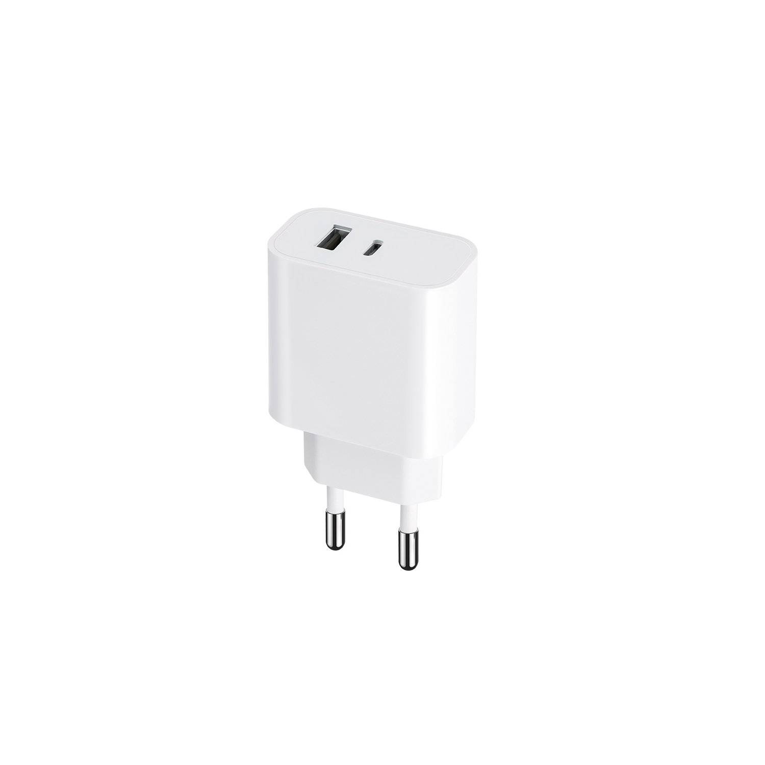 30W PD Quick Charge Schnell-Ladegerät 1x USB-C (Typ-C) und 1x USB weiß