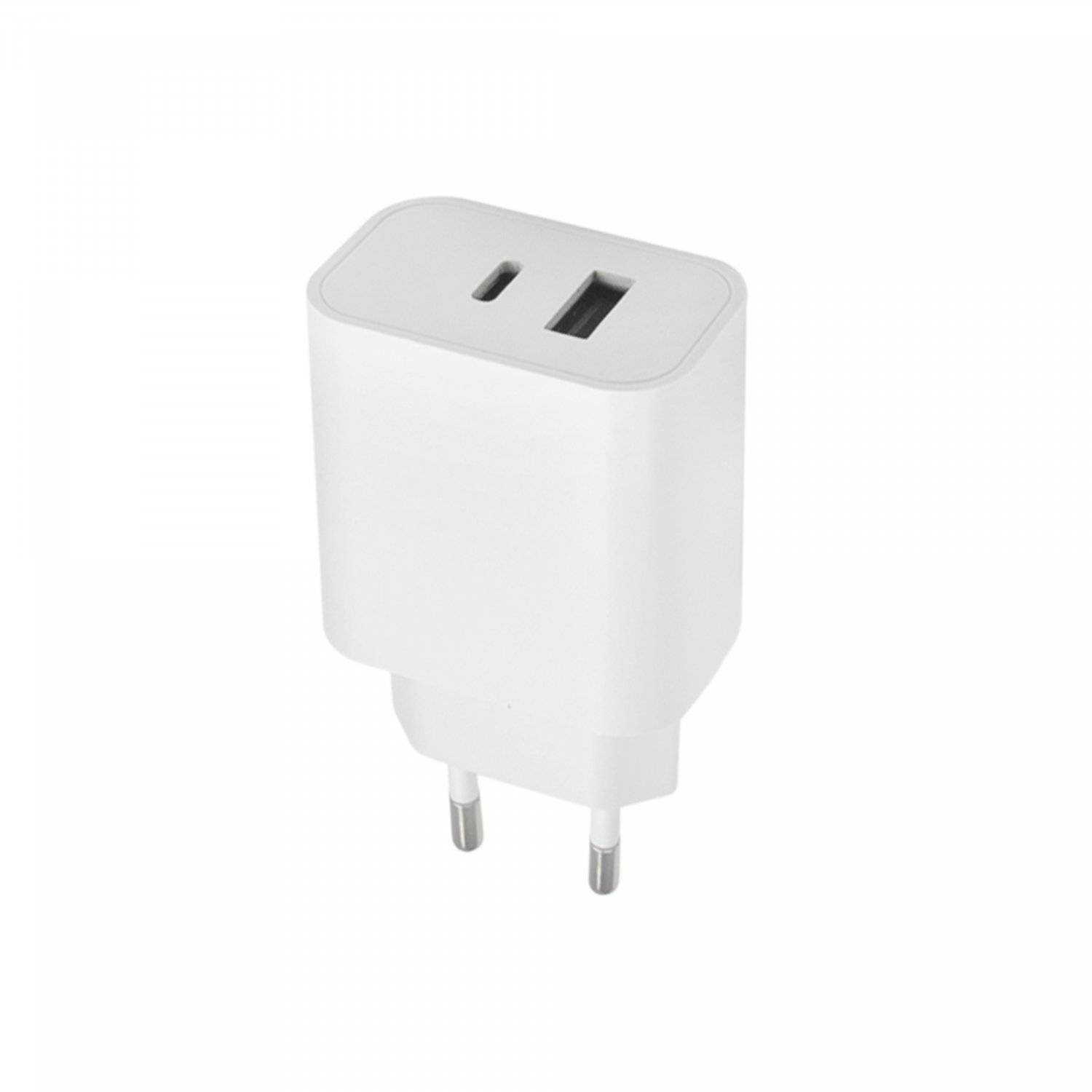 30W PD Quick Charge Schnell-Ladegerät 1x USB-C (Typ-C) und 1x USB weiß