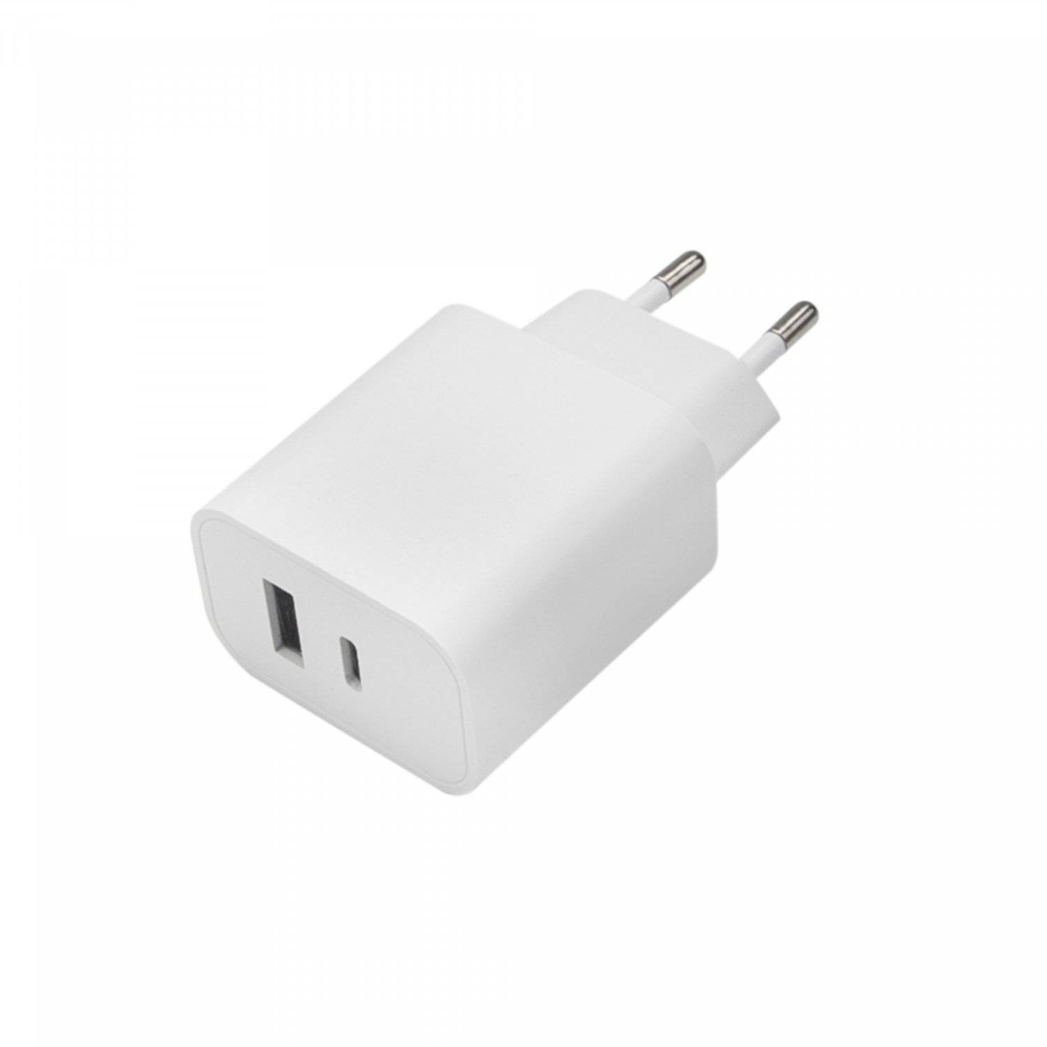 30W PD Quick Charge Schnell-Ladegerät 1x USB-C (Typ-C) und 1x USB weiß